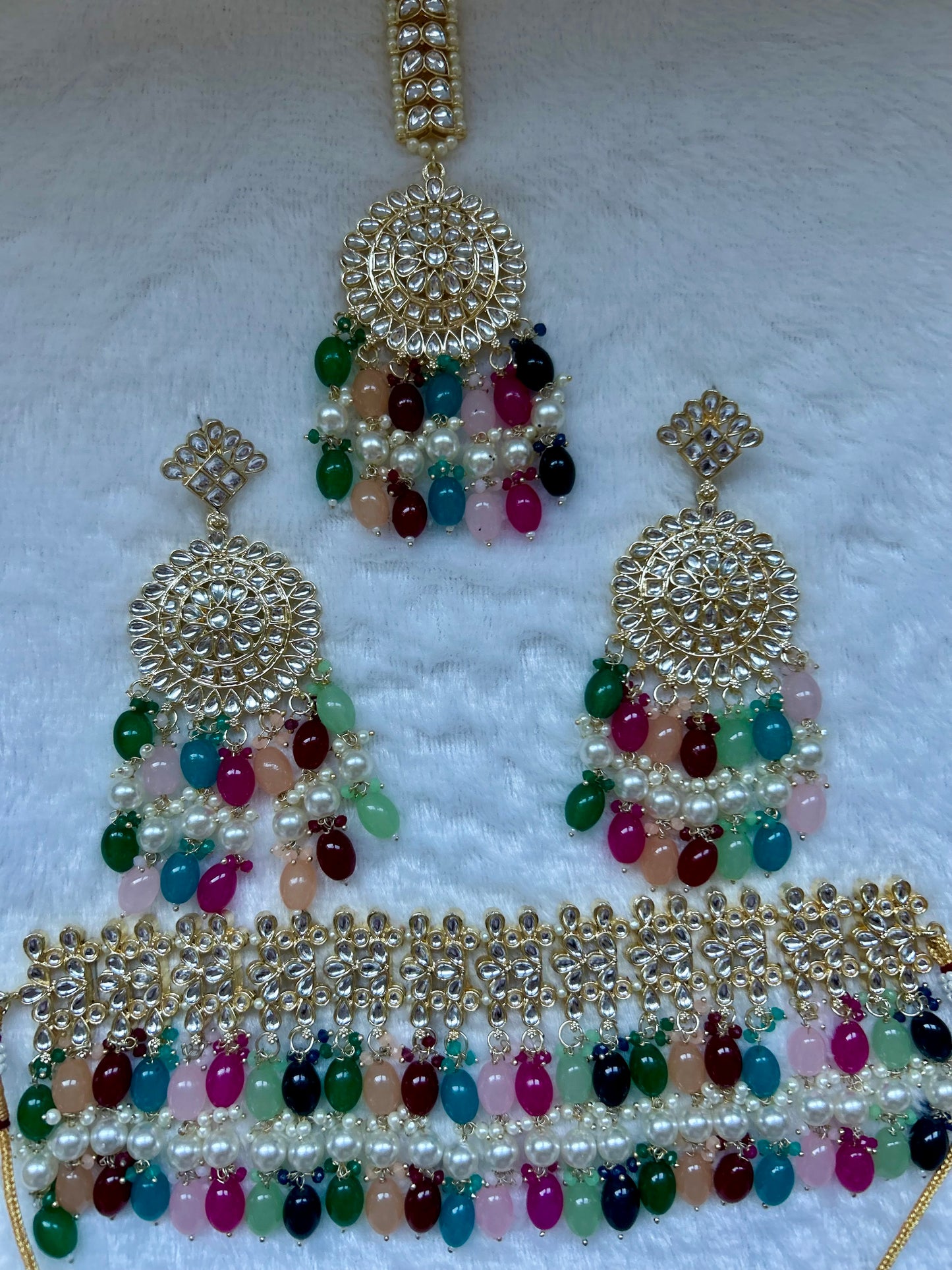 Punjabi Multi Choker Kundan Set