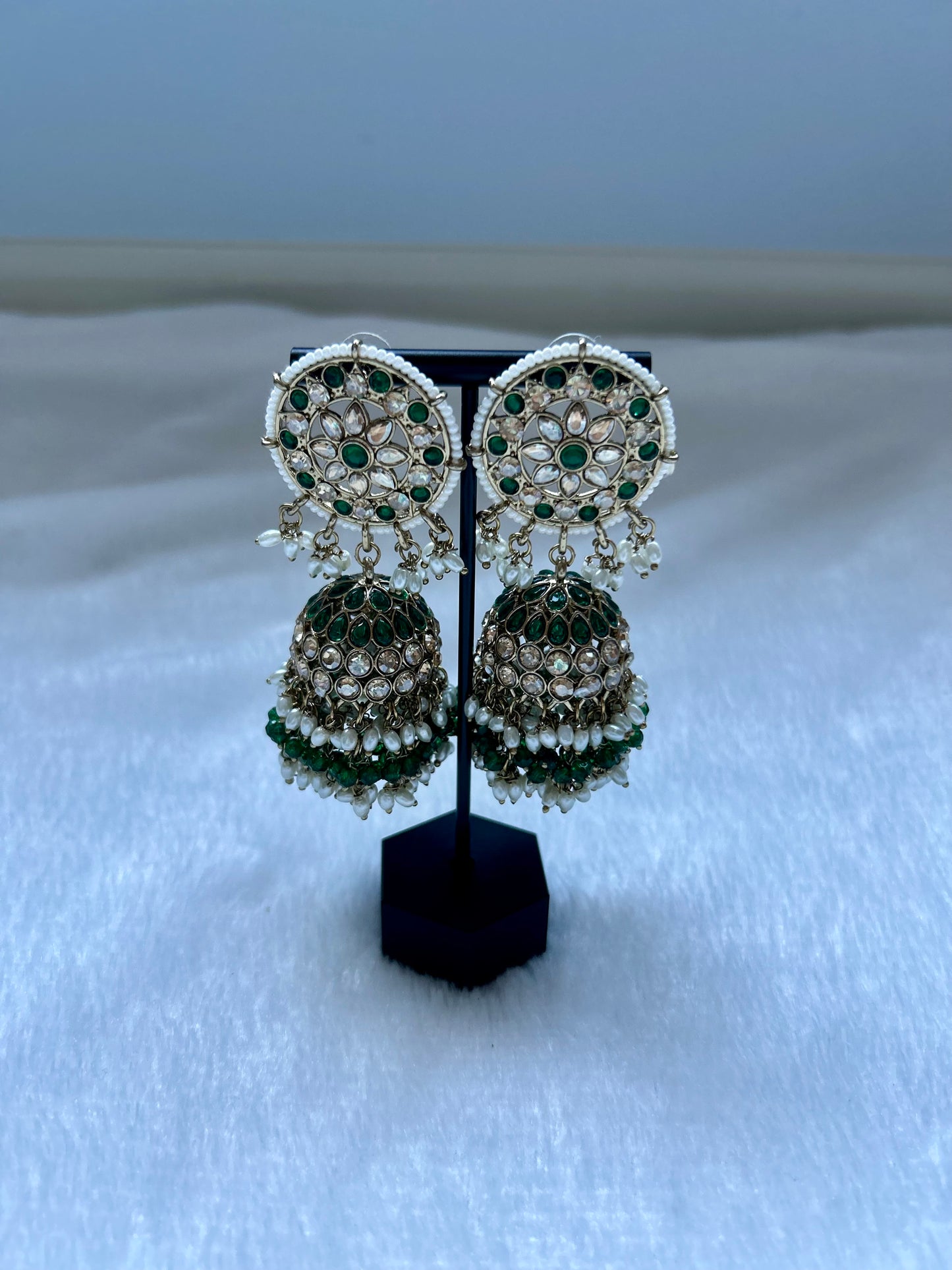 Emerald Green Kundan Earrings