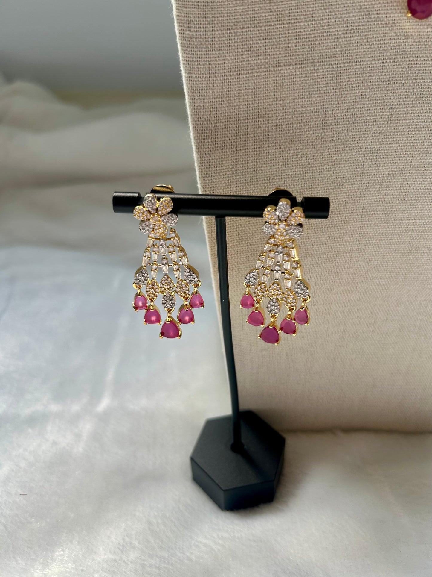 AD Ruby Necklace Set