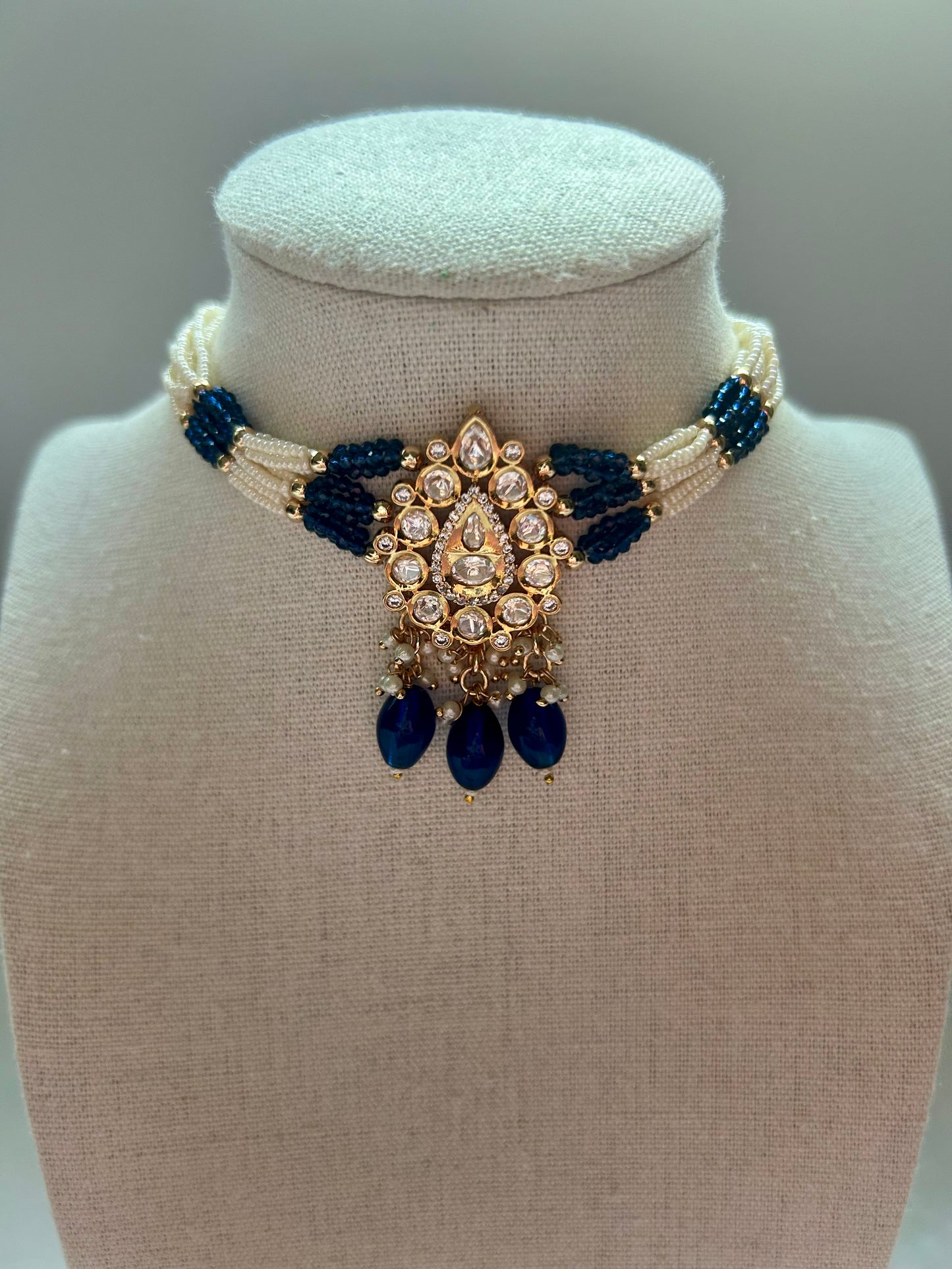 Royal Blue Tyaani Choker Set