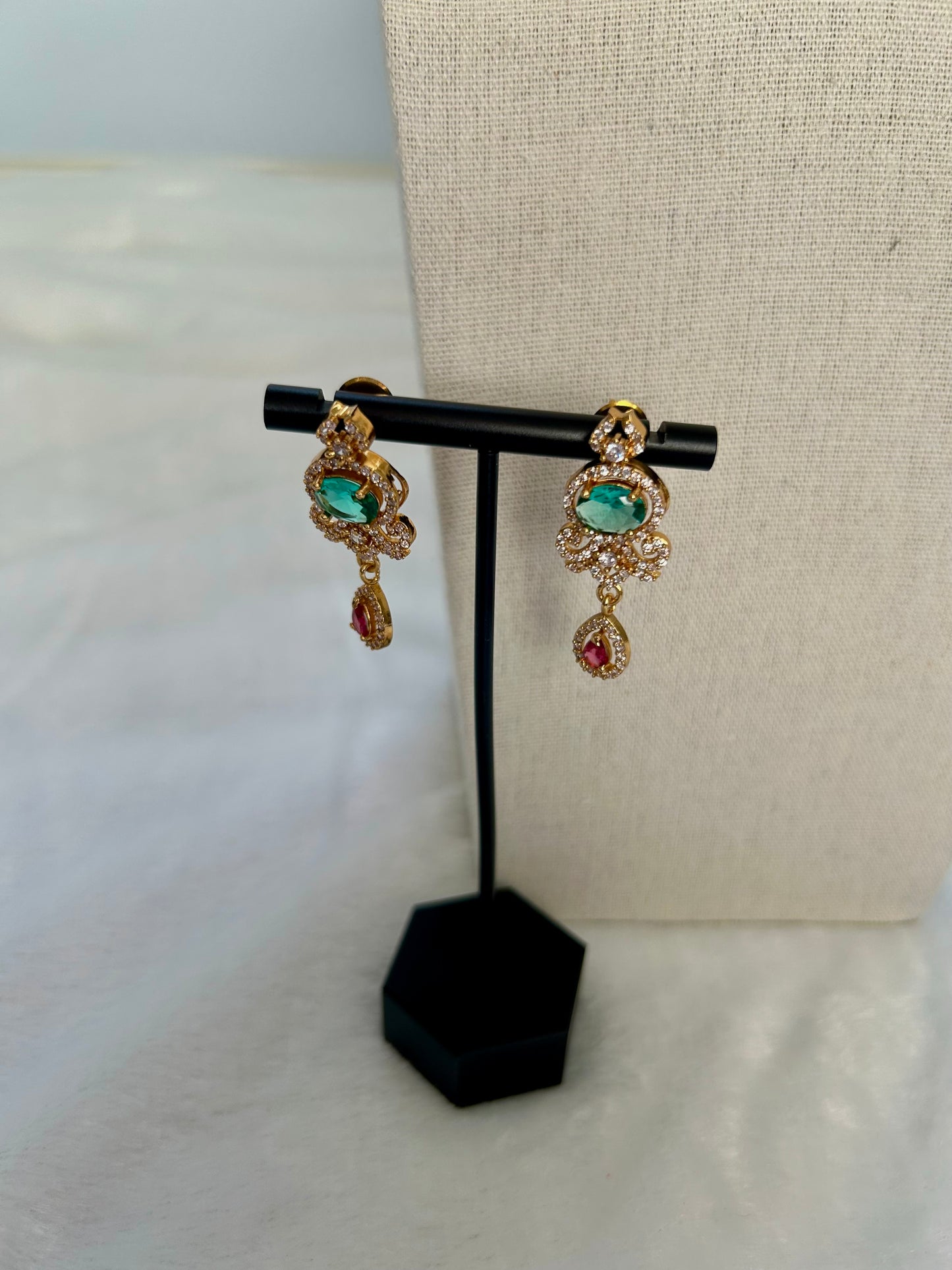 AD Teal & Dark Red Choker Set
