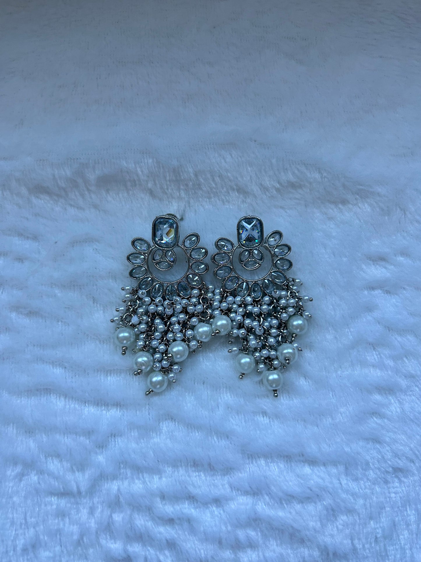 Silver Polki Earrings