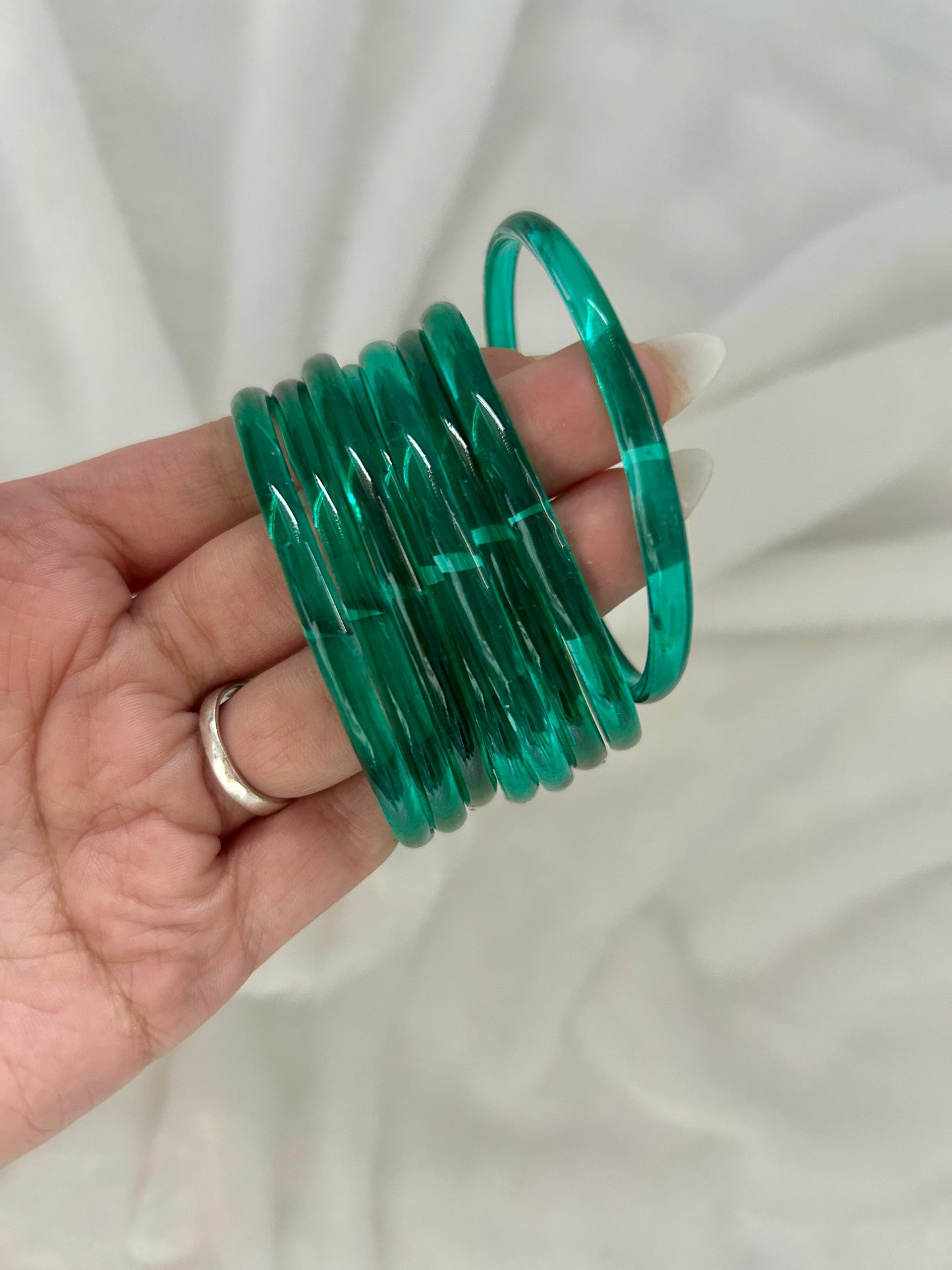 SIZE 2.4 Dark Teal Jelly Bangles