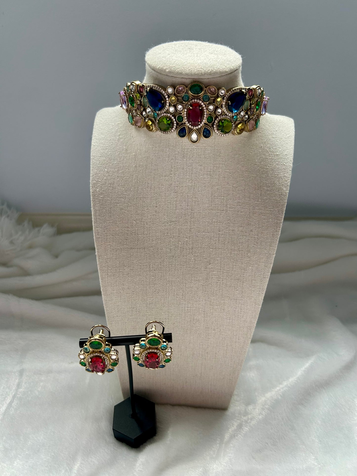 LUXE Multi Moissanite Kundan Choker Set