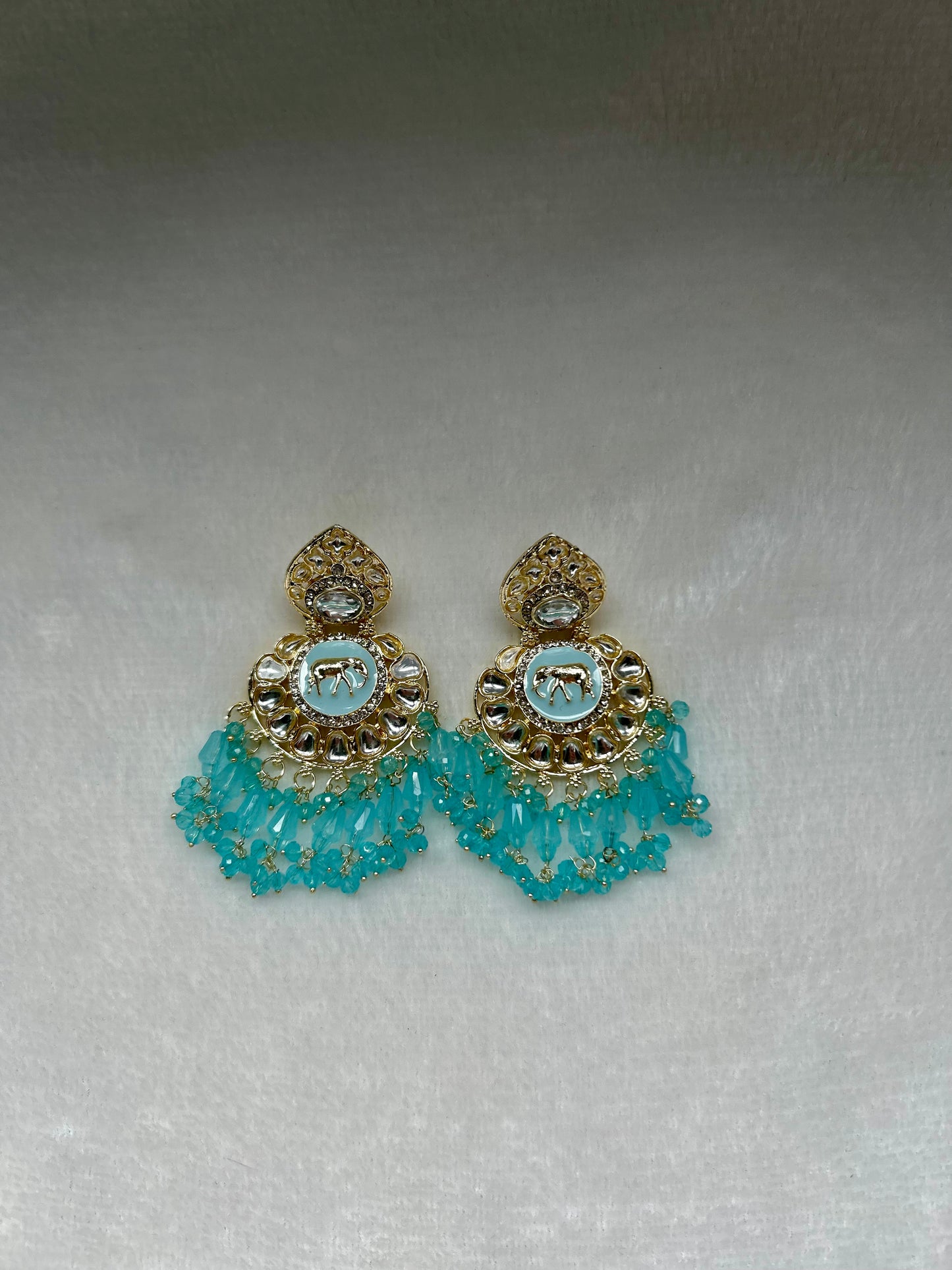 Baby Blue Designer Inspired Earrings