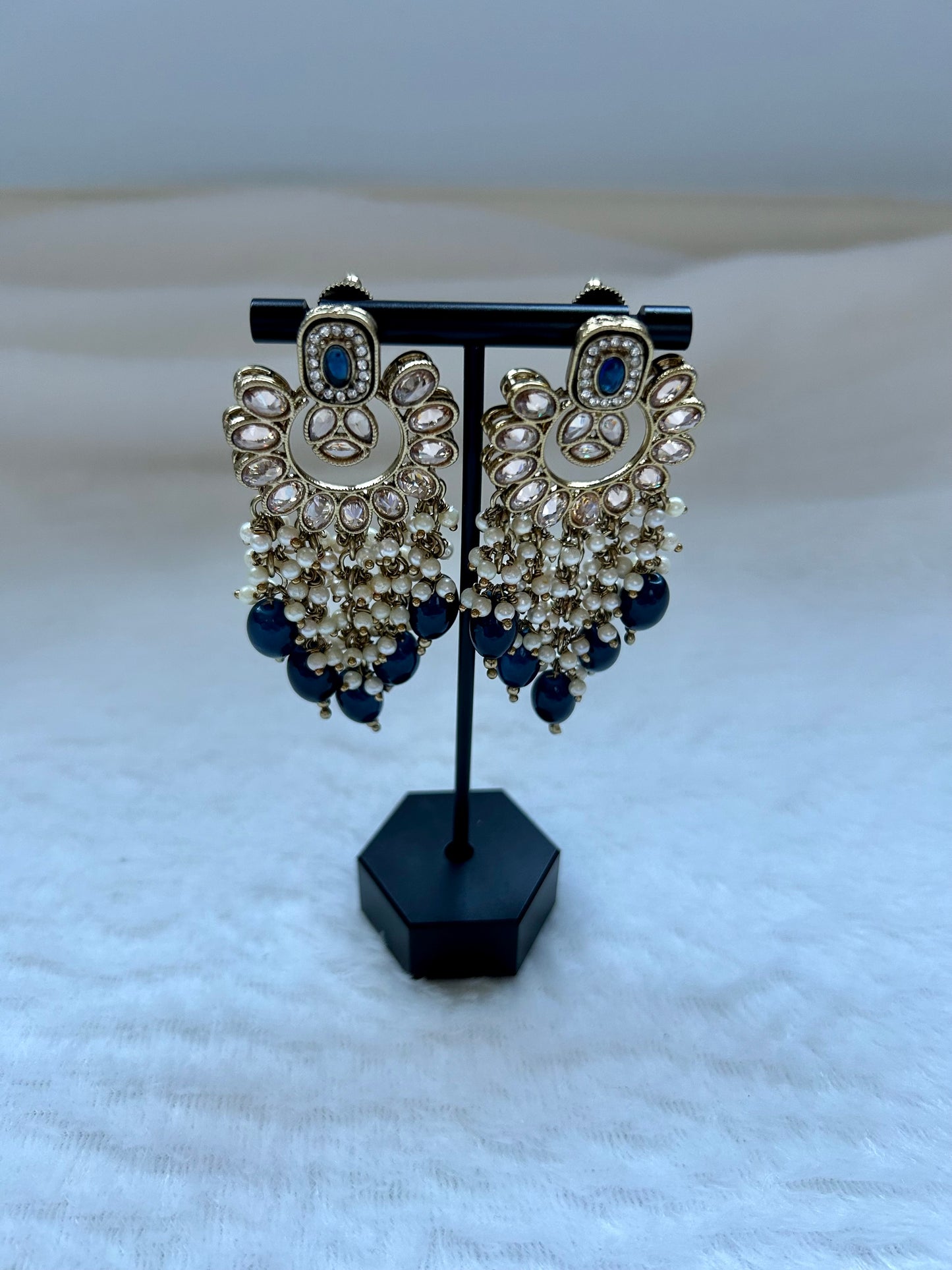 Royal Blue Polki Earrings