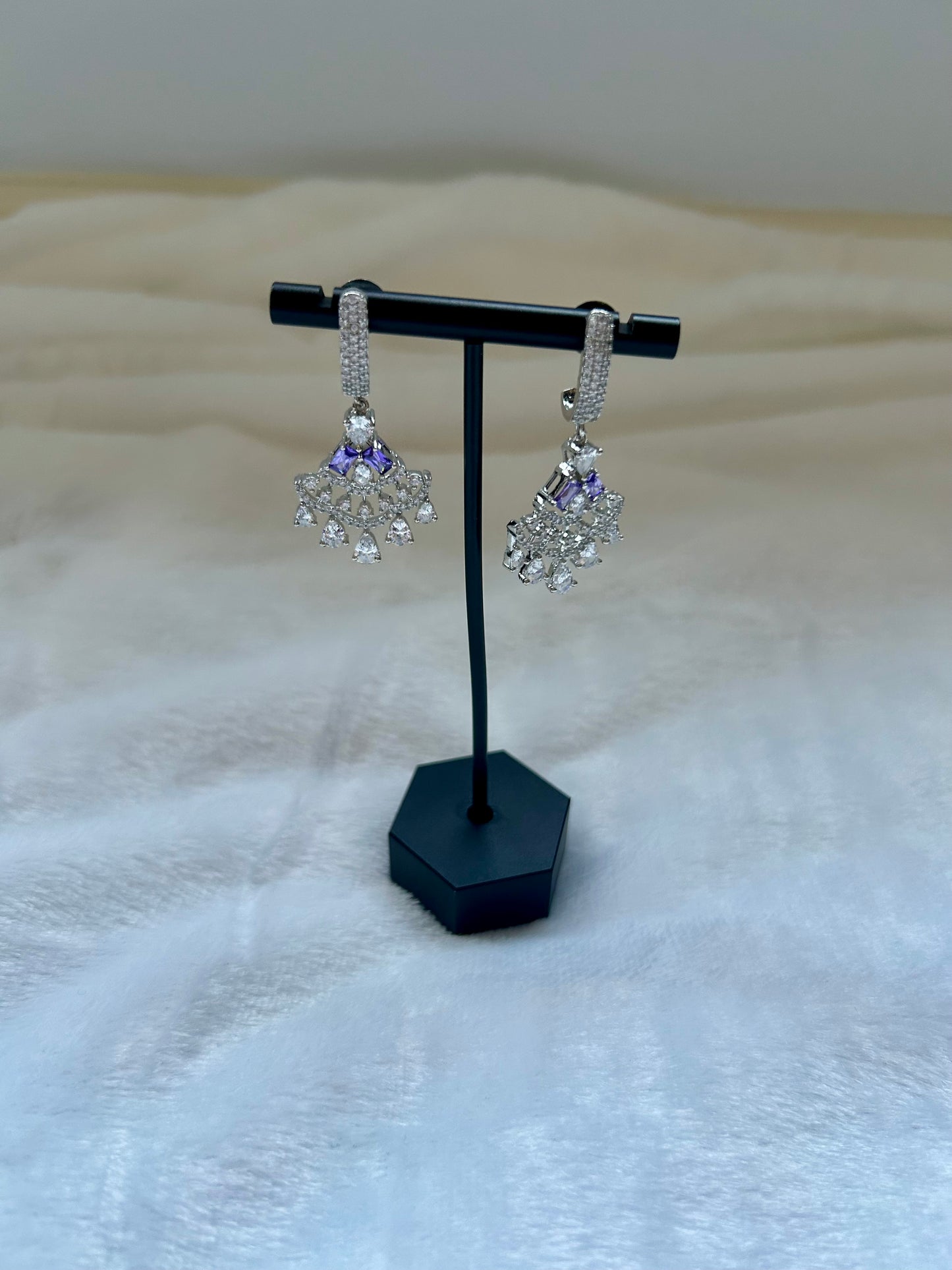 Light Purple CZ Earrings