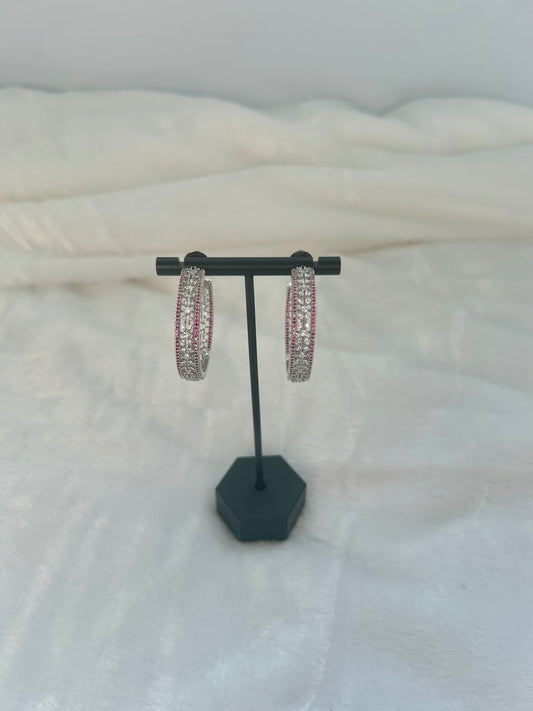 AD Ruby Hoop Earrings
