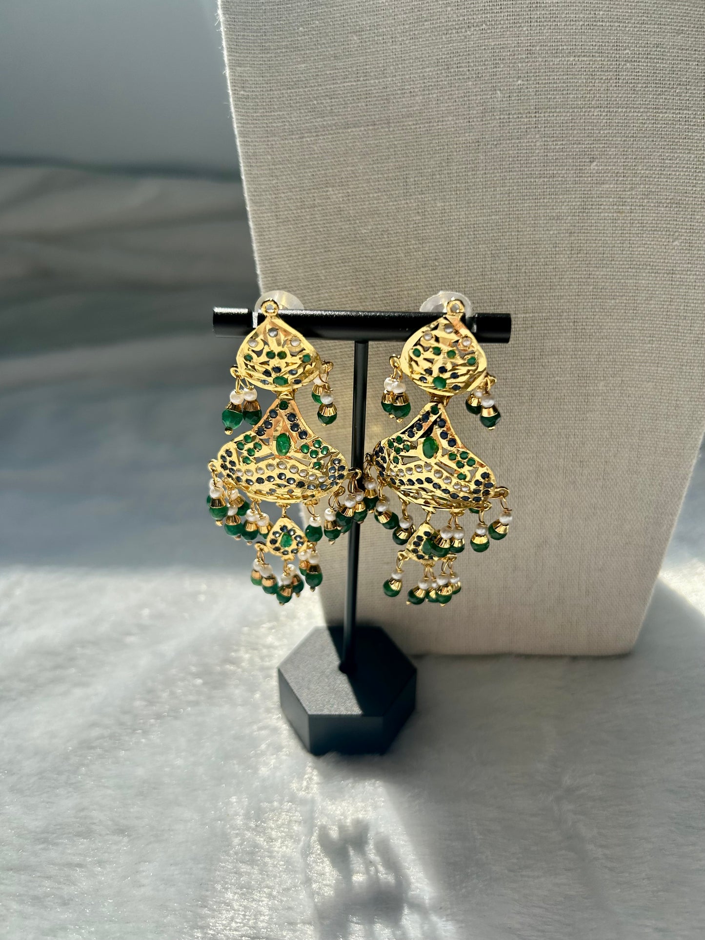 Purple & Green Jadau Kundan Choker Set