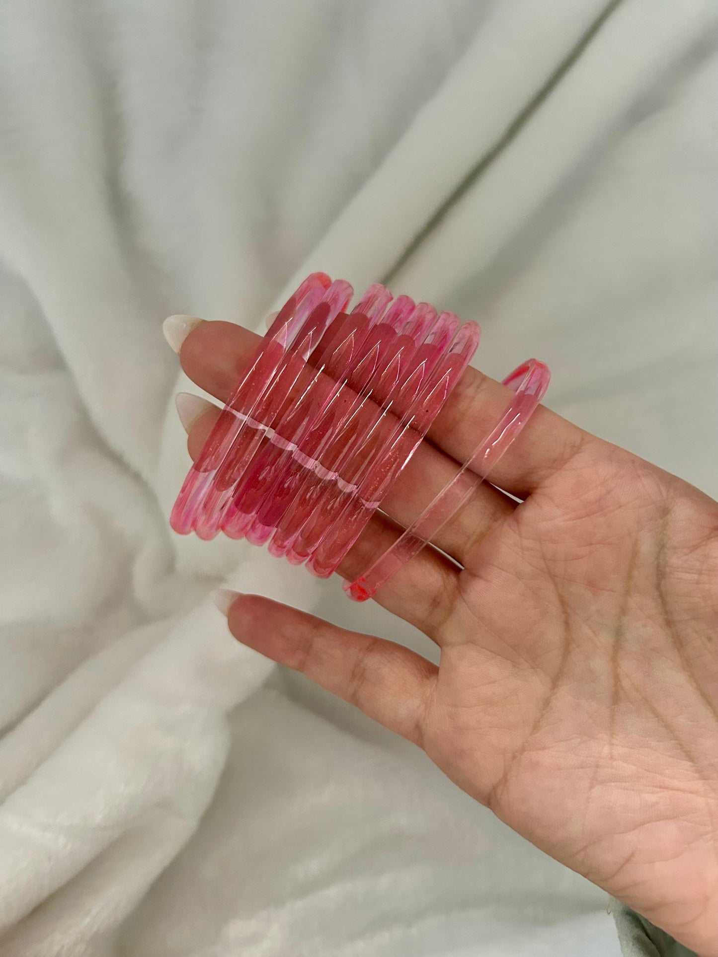 SIZE 2.4 Light Pink Jelly Bangles