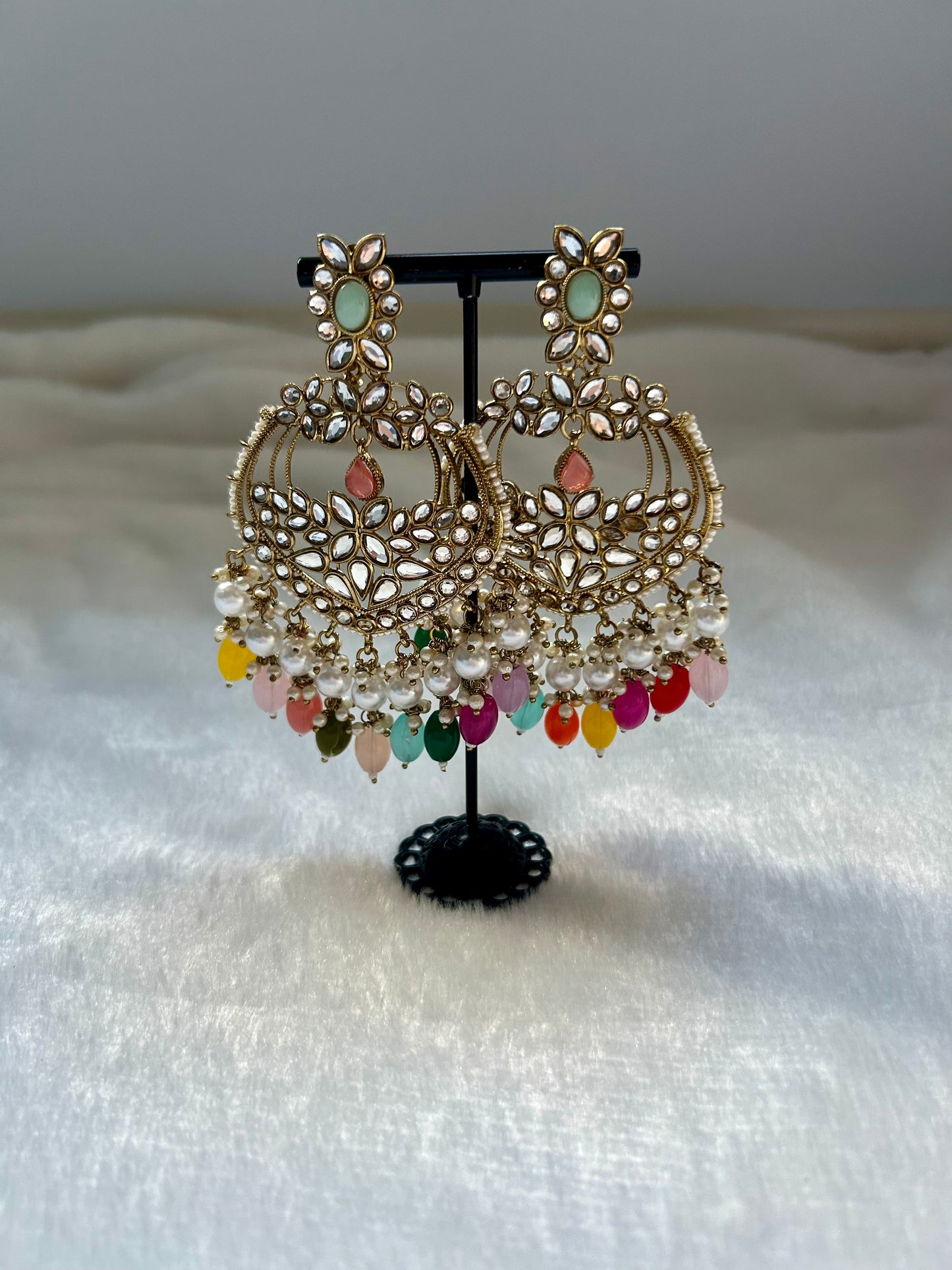 Multi Color Kundan Earrings