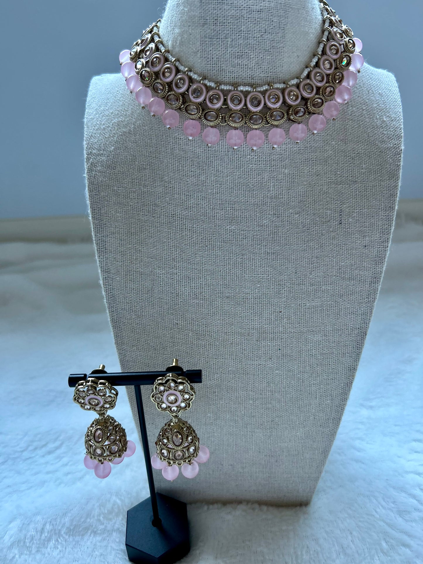 Pink Kundan Choker Set