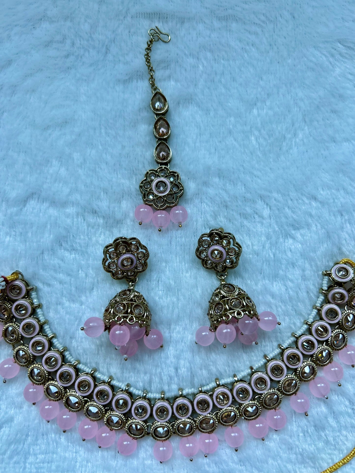 Pink Kundan Choker Set