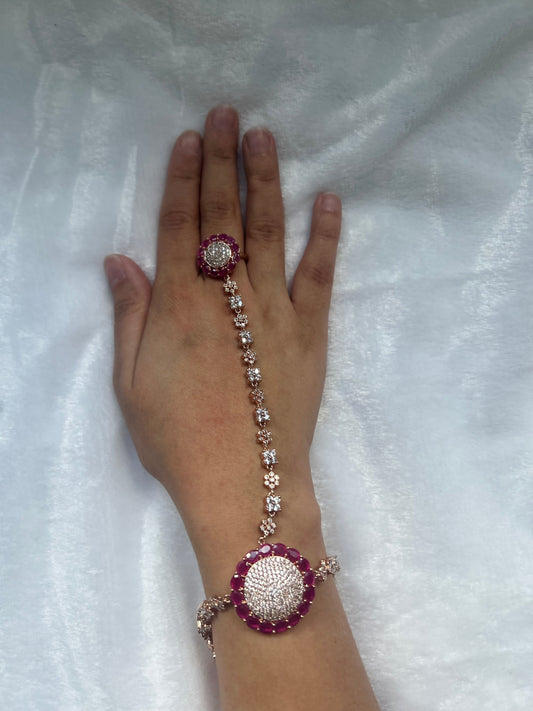 AD Ruby & Rose Gold Hathphool