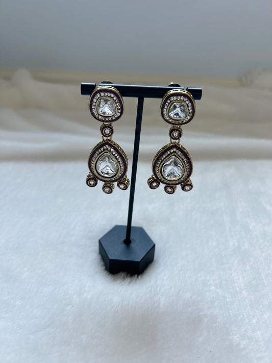 Red Kundan Earrings