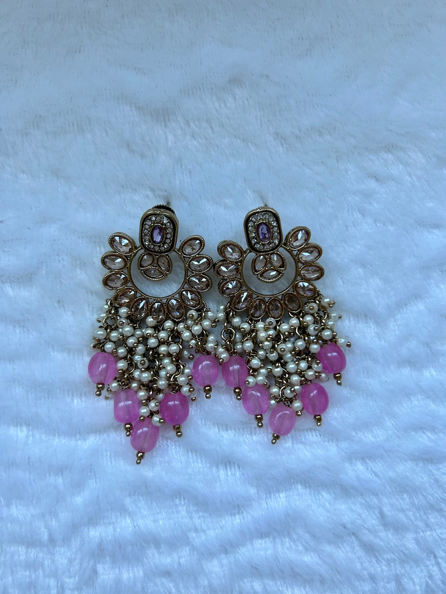 Light Pink Polki Earrings