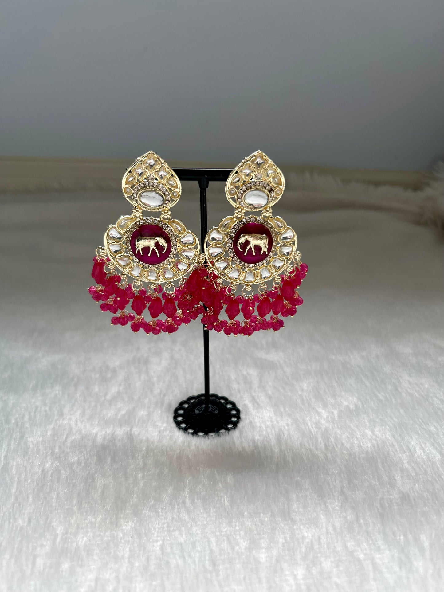 Hot Pink Designer Inspired Earrings