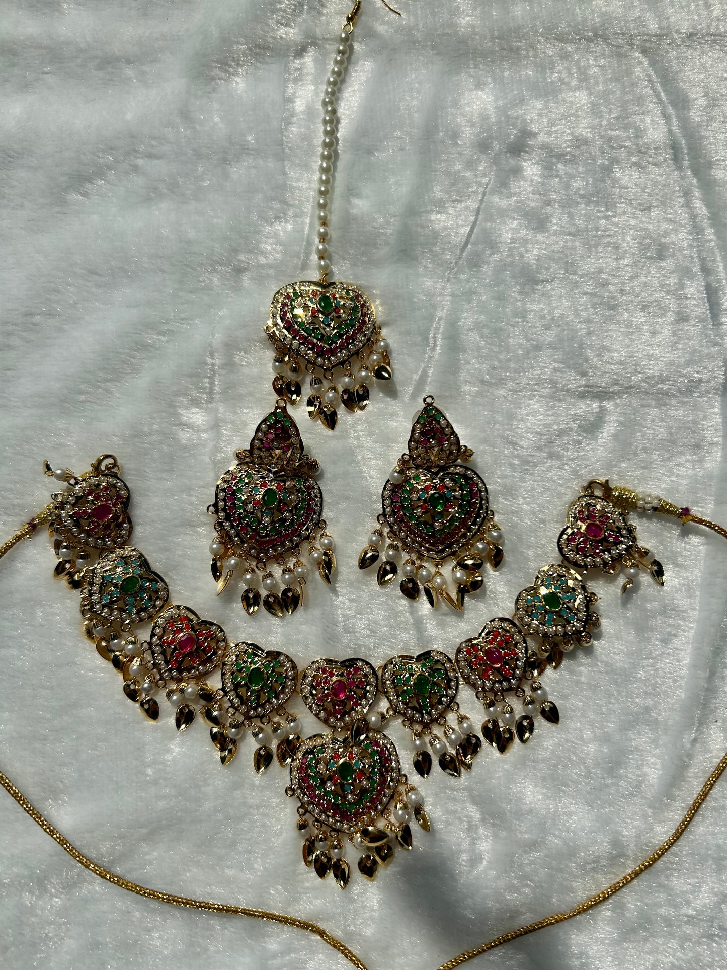 Multi Jadau Kundan Necklace Set