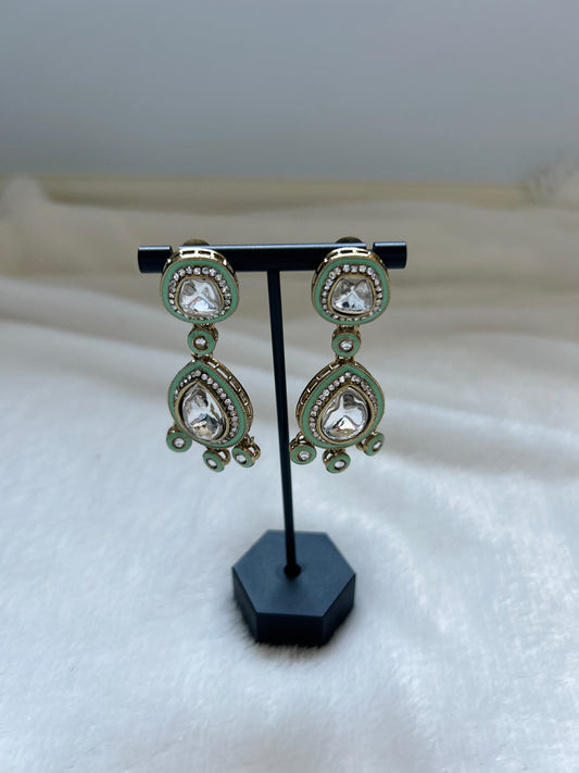 Mint Kundan Earrings