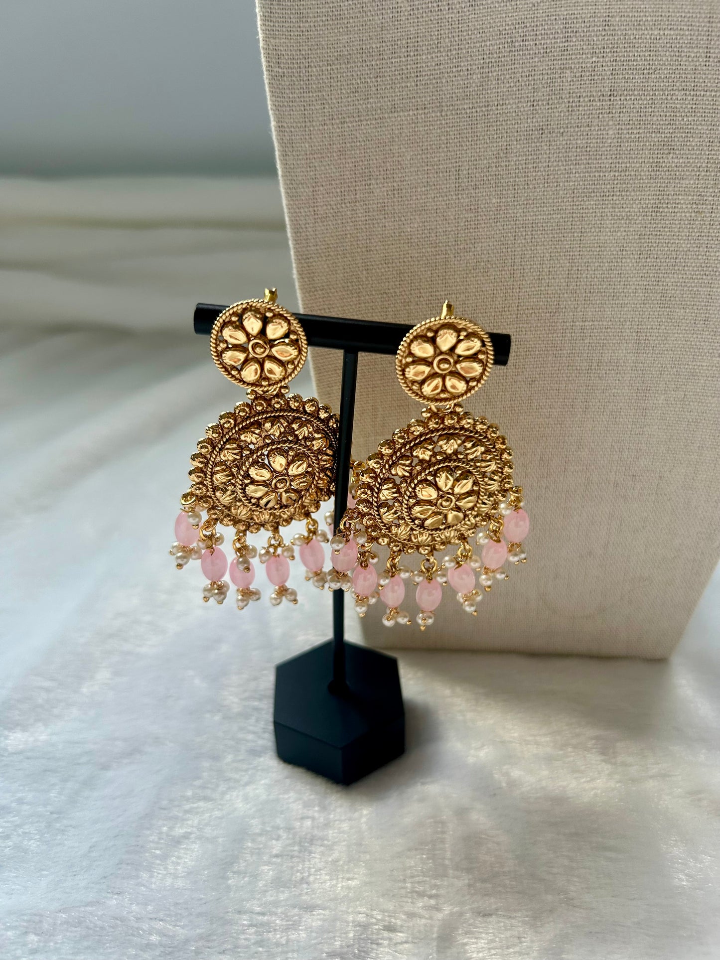 Pink Gold Crafted Choker Set