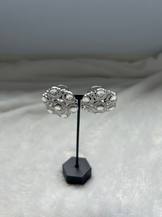Silver Uncut Kundan Studs
