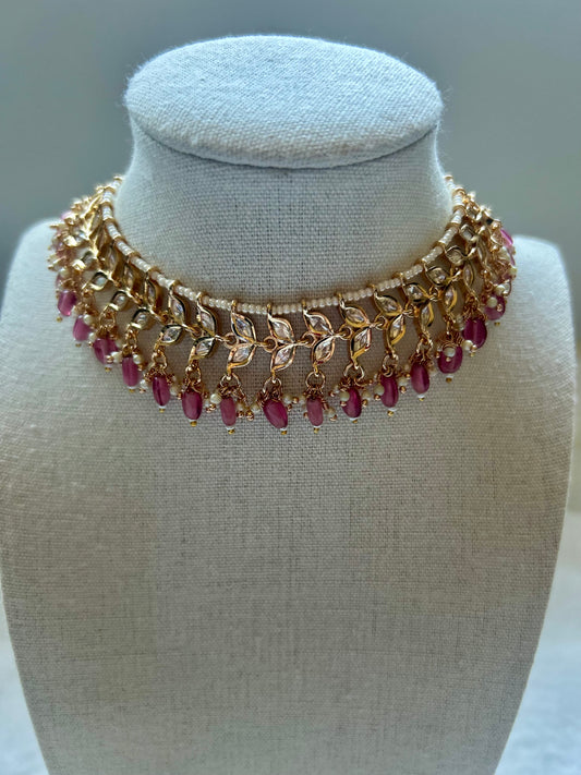 Dark Pink Tyaani Choker Set
