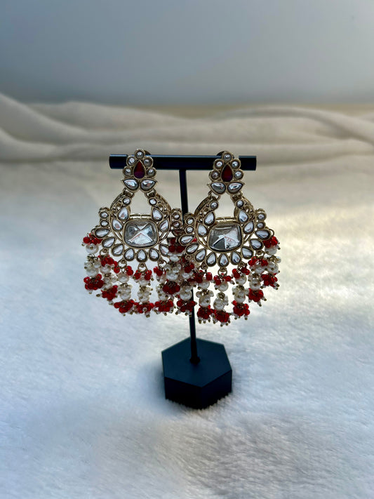 Red Kundan Earrings