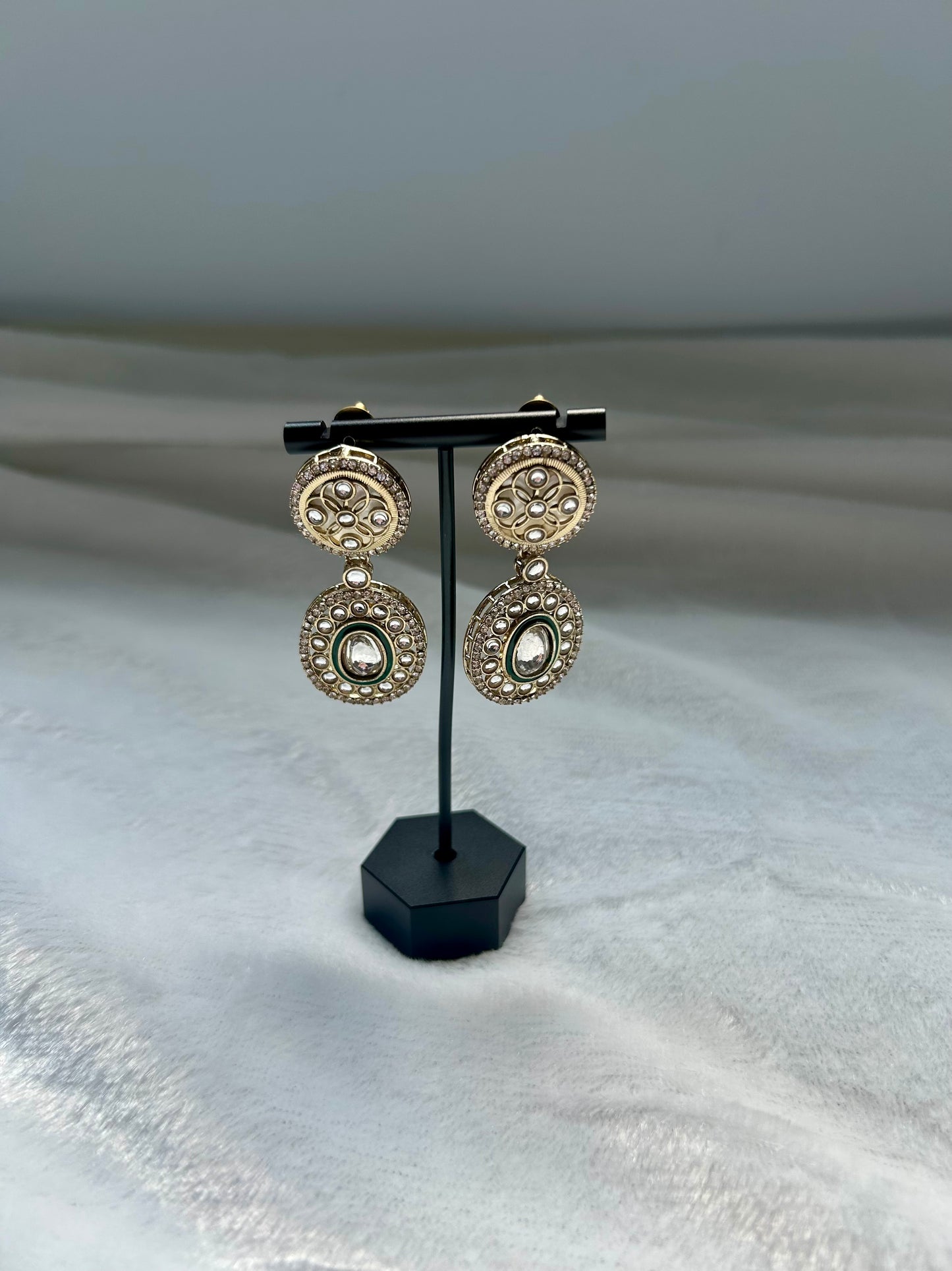 Emerald Kundan Earrings