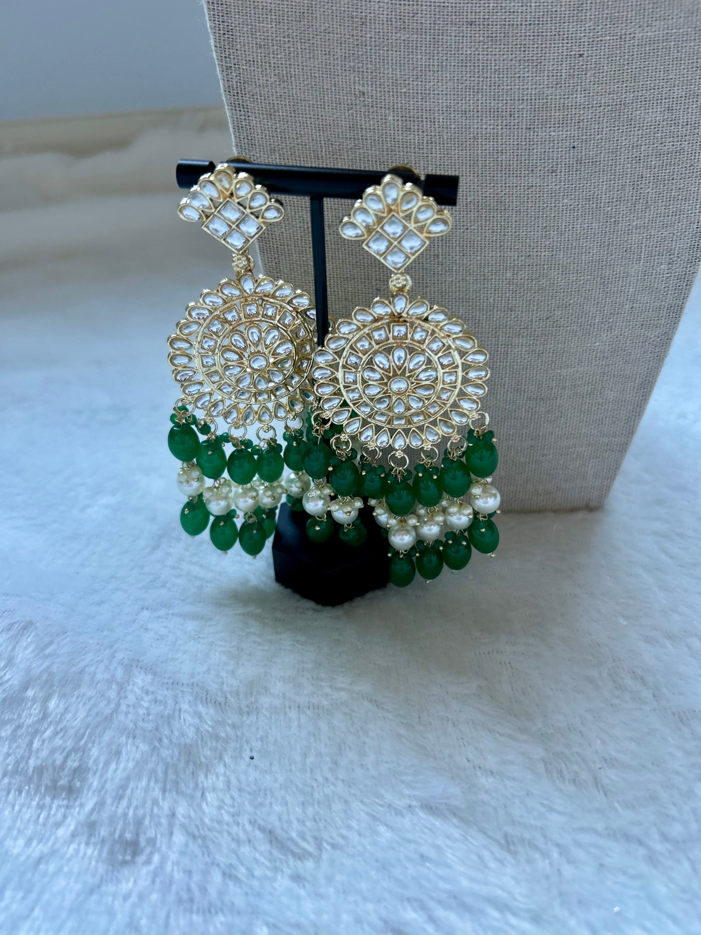 Punjabi Emerald Green Choker Kundan Set