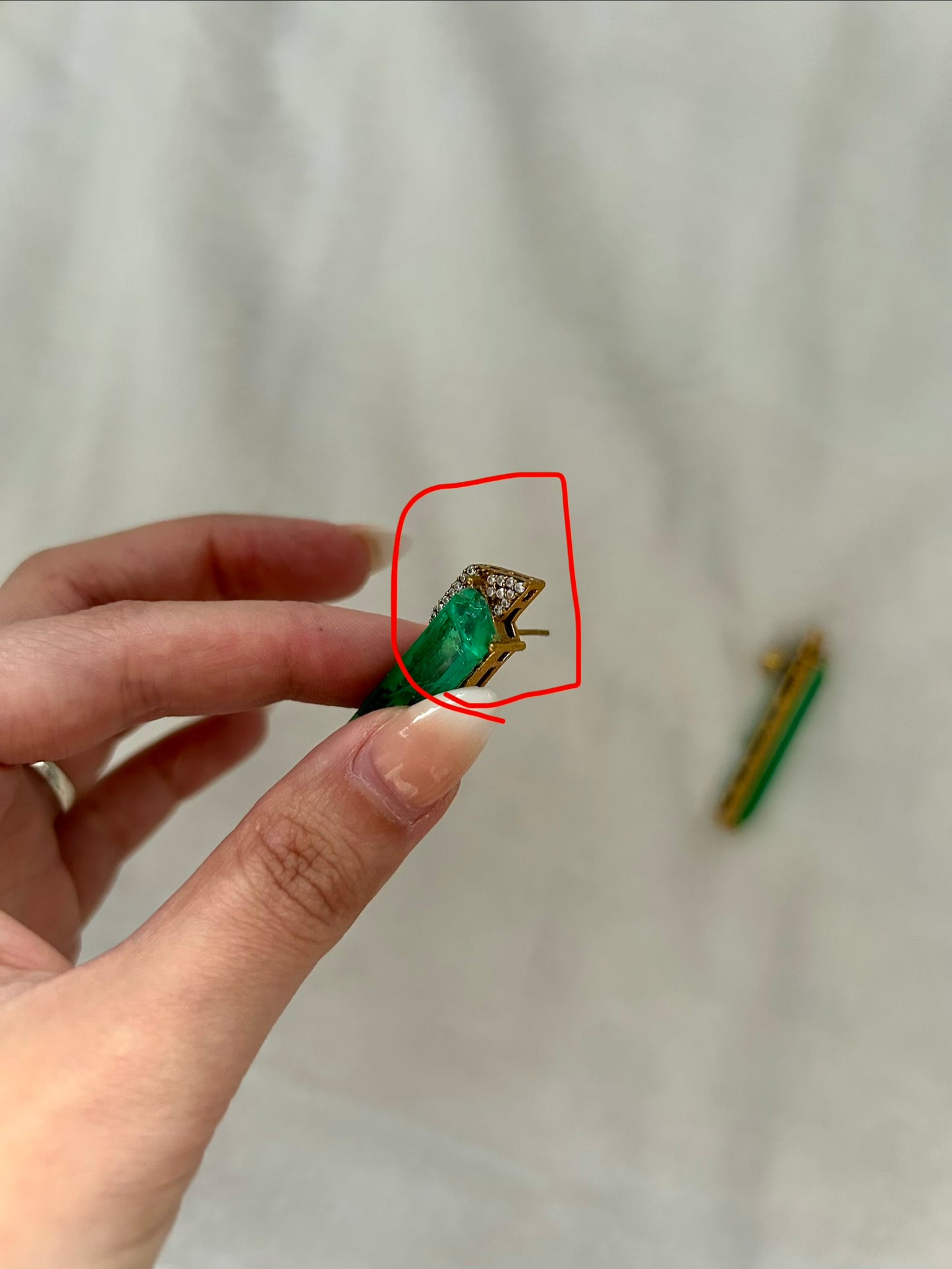 SLIGHTLY Damaged Teal Doublet & Moissanite Kundan Earrings