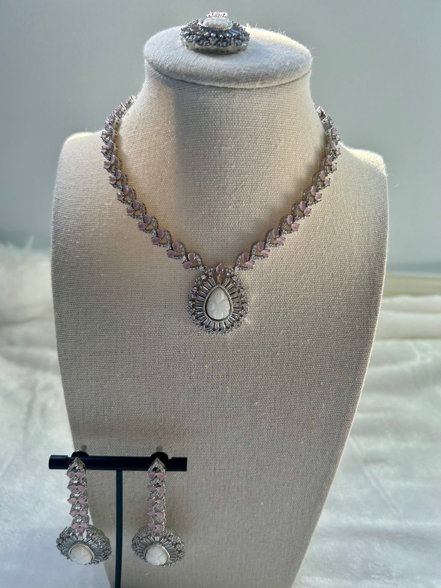 Light Pink & White CZ Set
