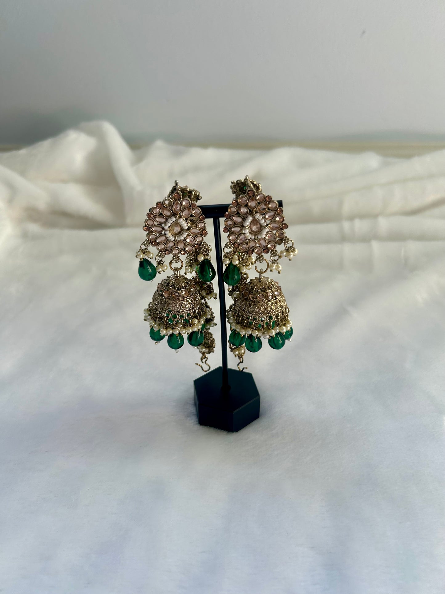 Emerald Green Polki Sahara Earrings