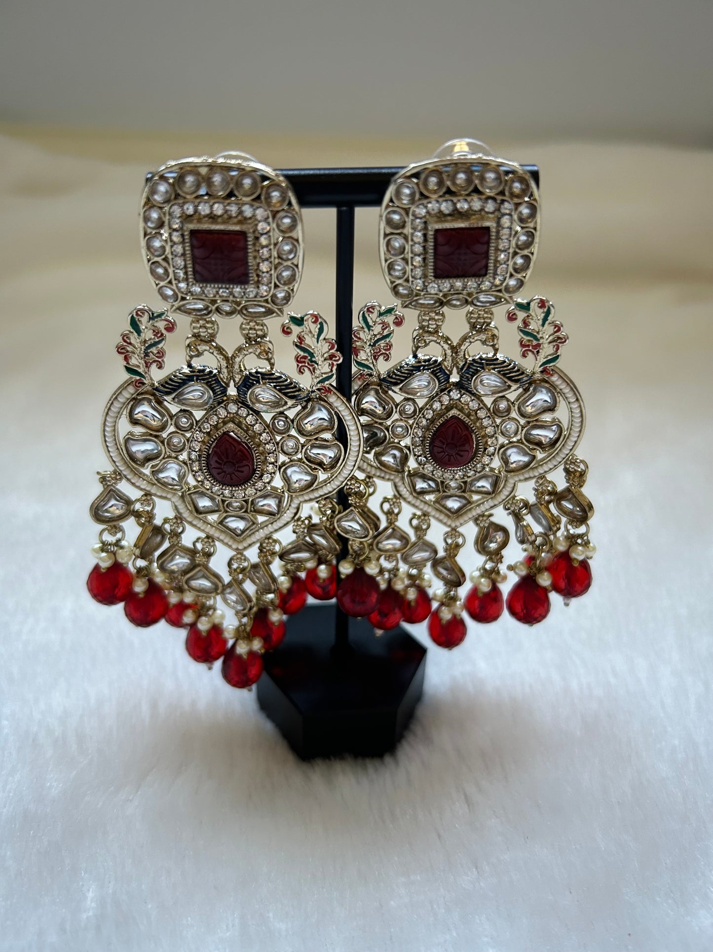 Red Kundan Earrings