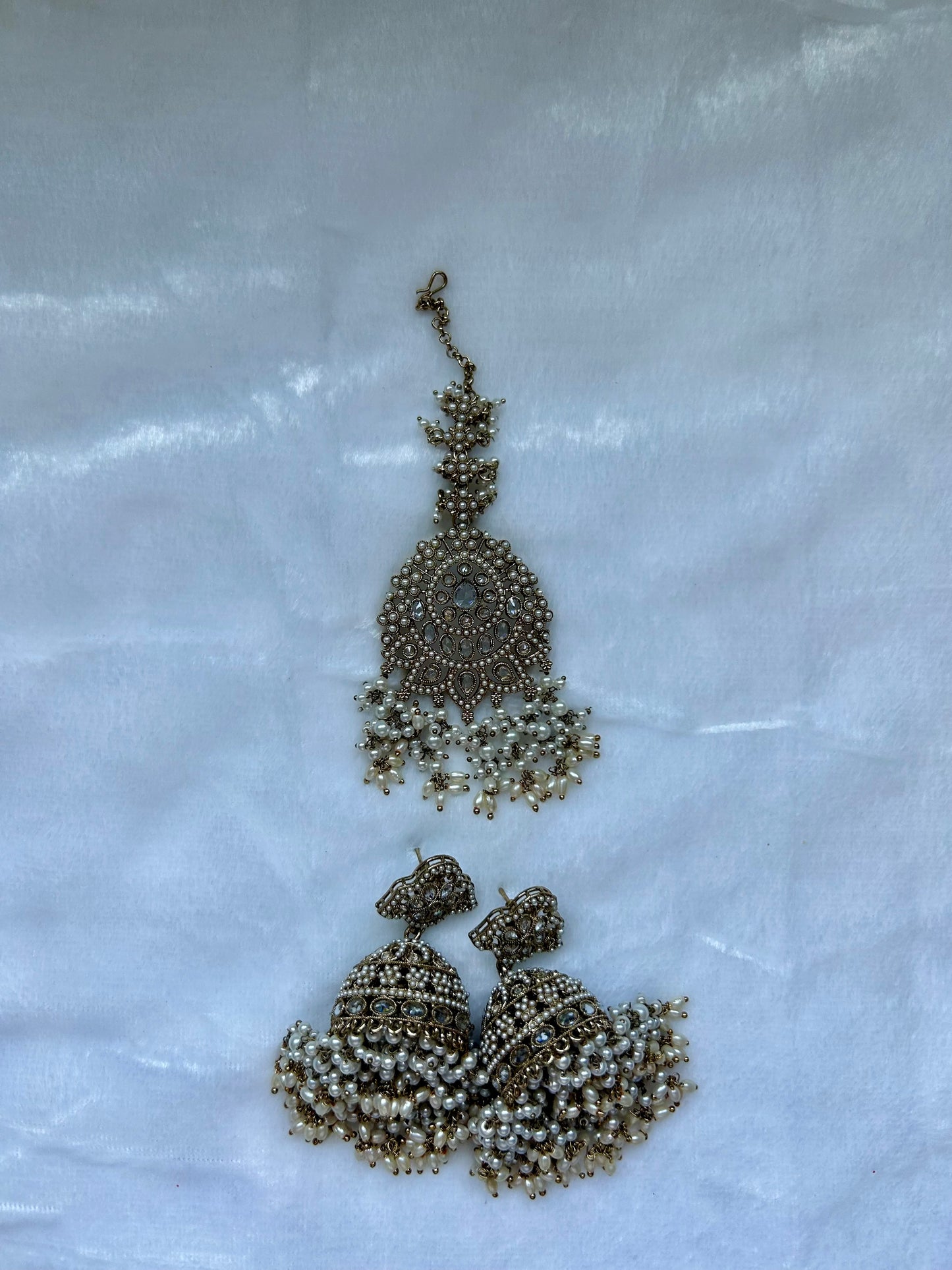 White Polki Tikka Set