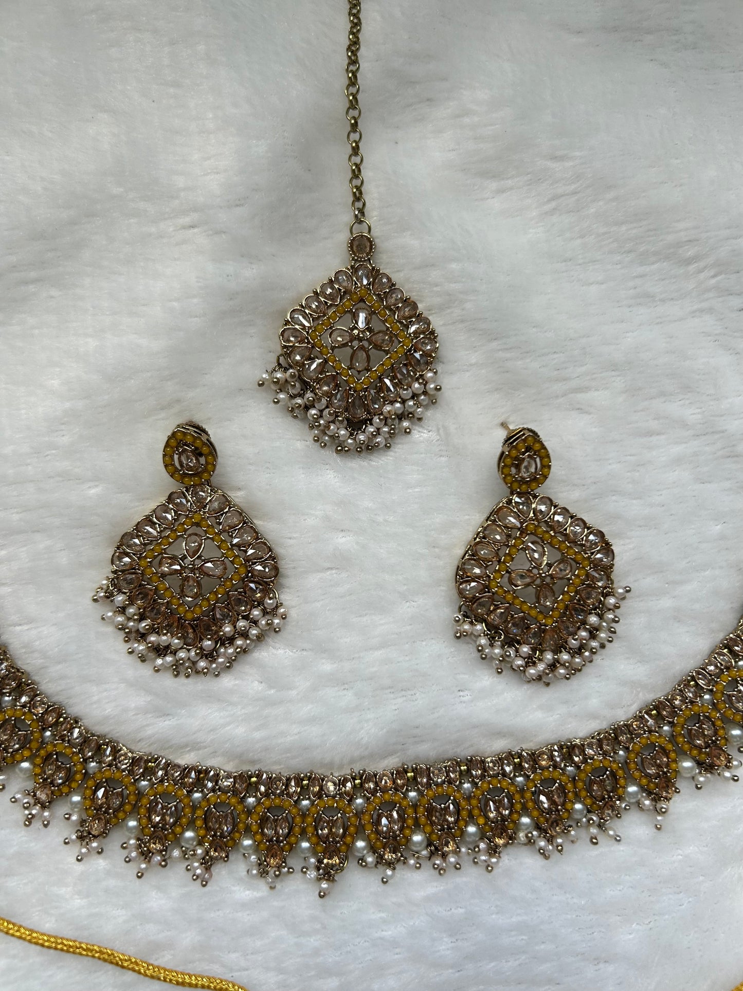 Yellow Pakistani Inspired Choker Set