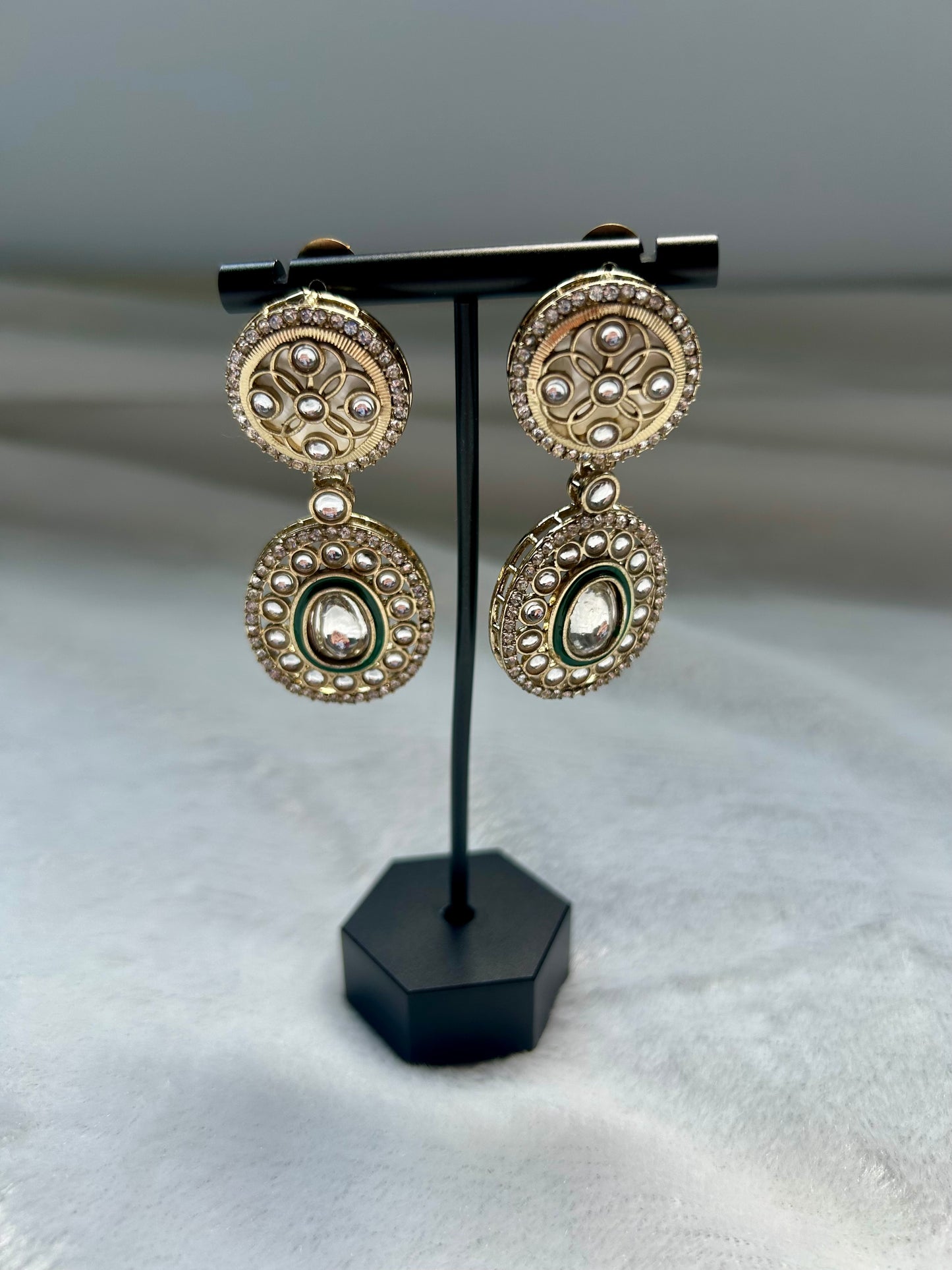 Emerald Kundan Earrings