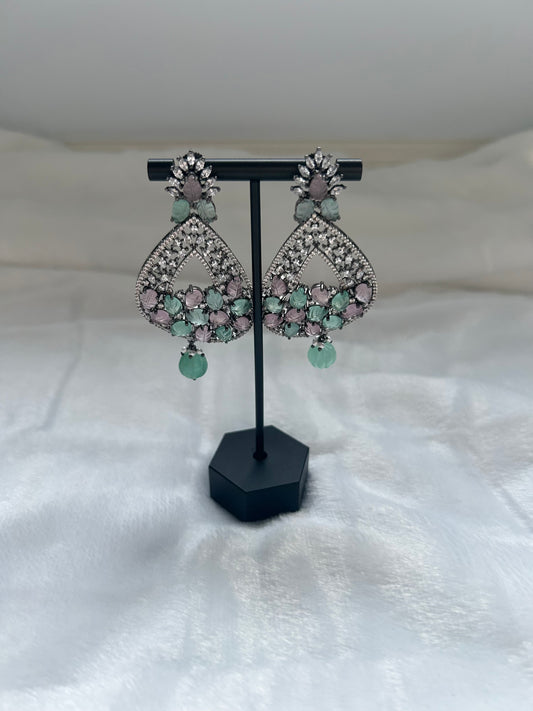 AD Mint & Pink Earrings