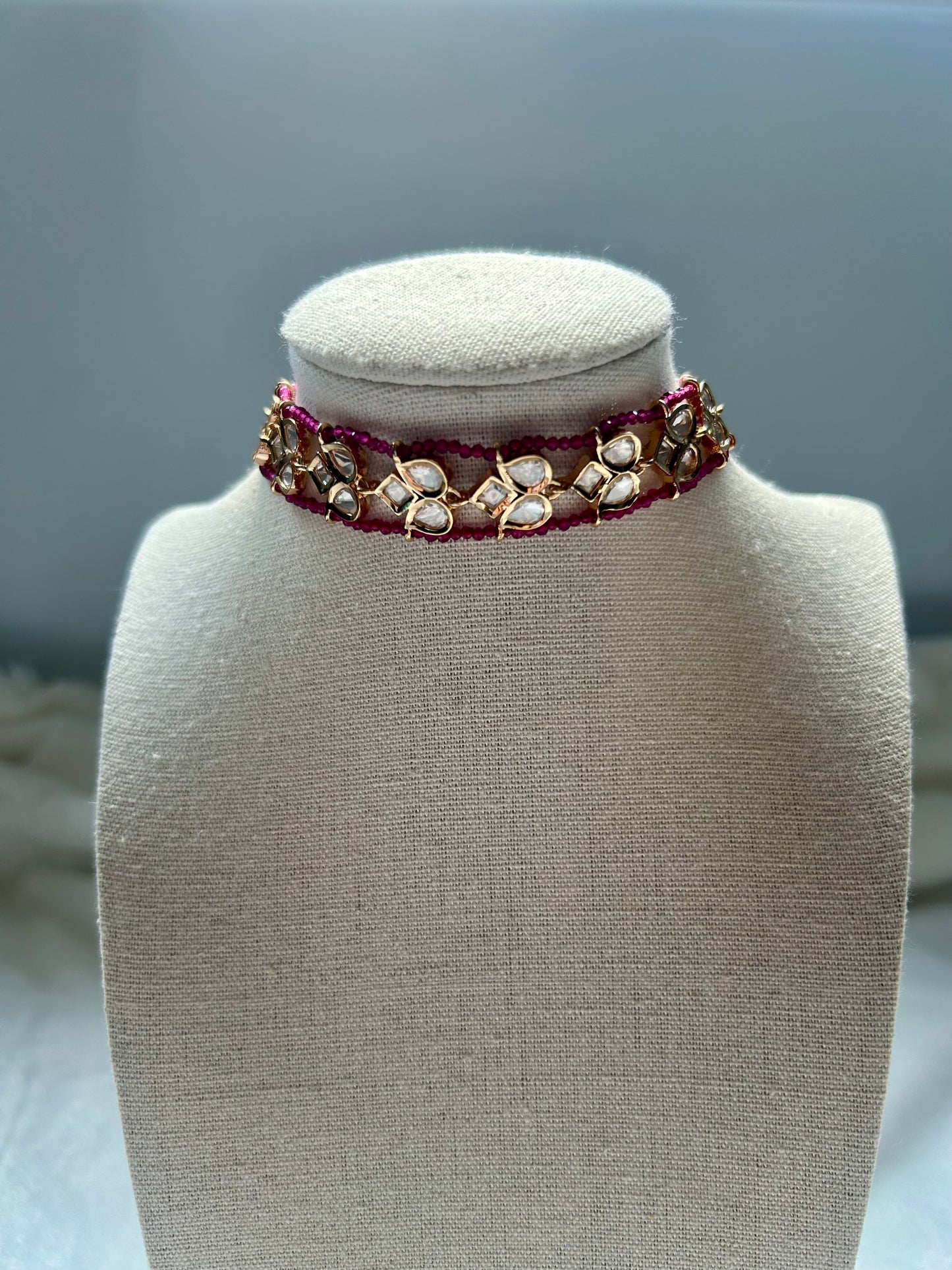 Dark Hot Pink Tyaani Kundan Choker ONLY