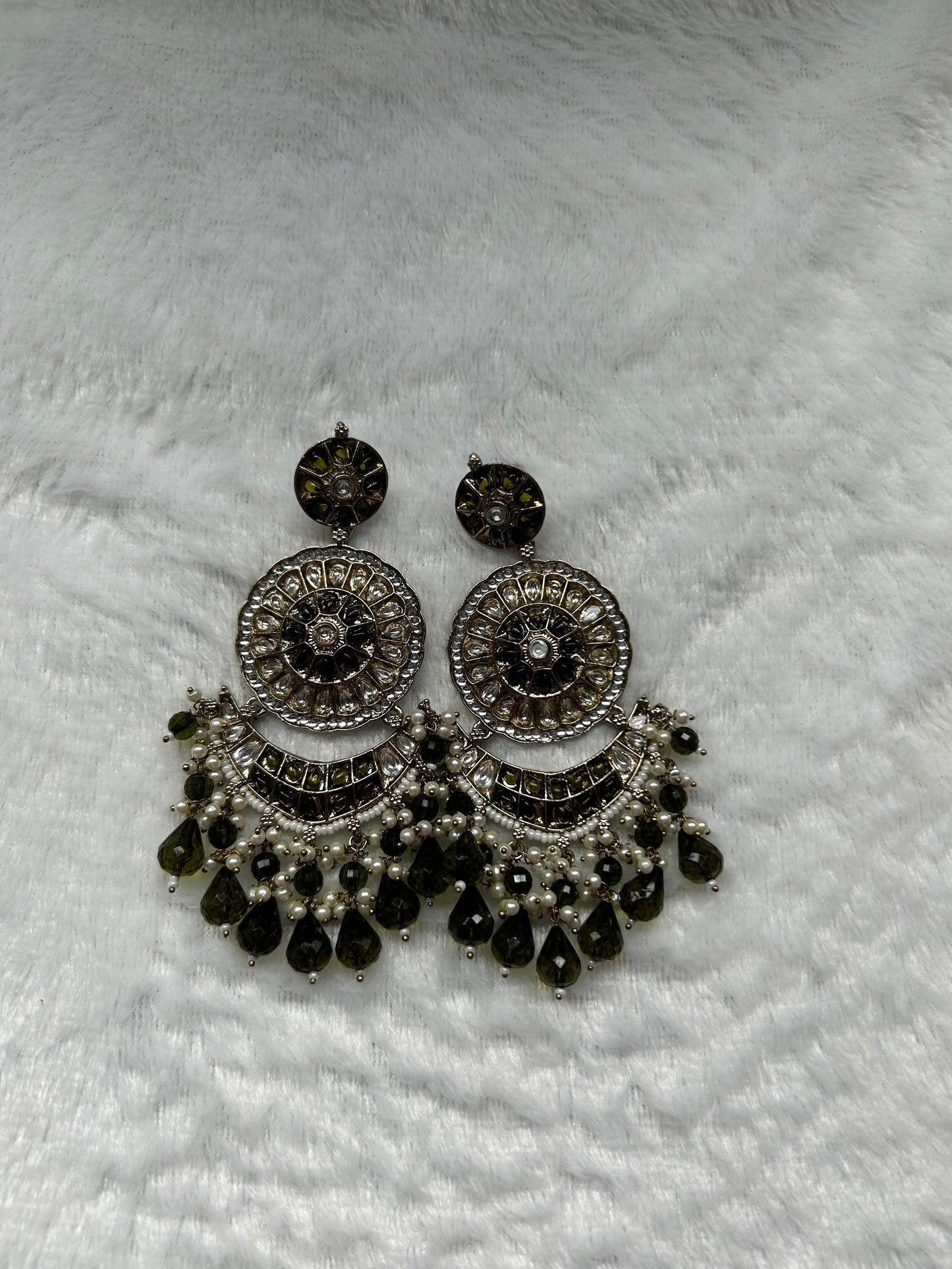 Mehendi Green Polki Earrings