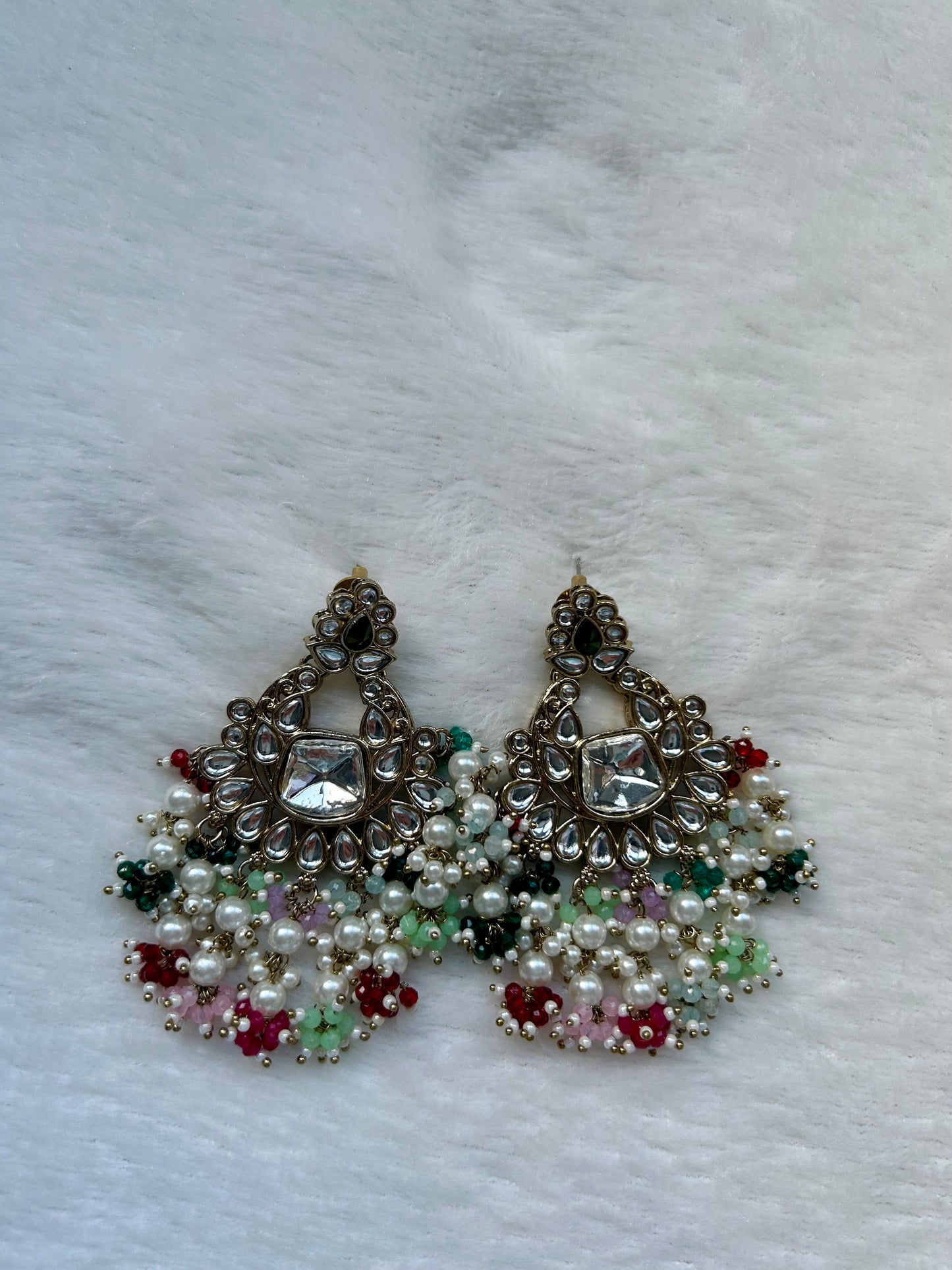 Multi Kundan Earrings