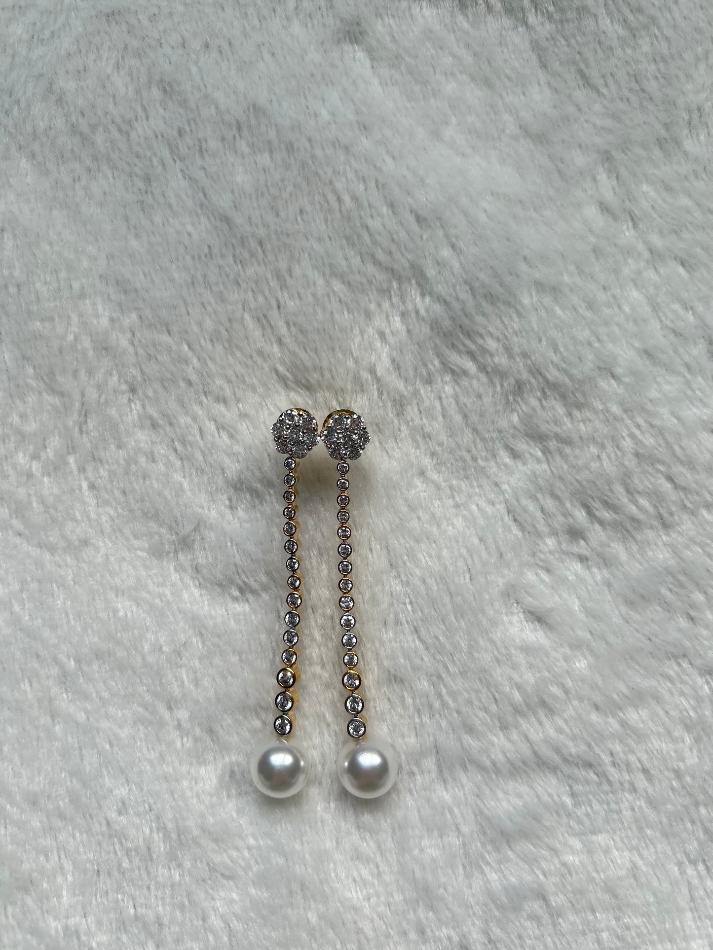 CZ Dual Toned Earrings