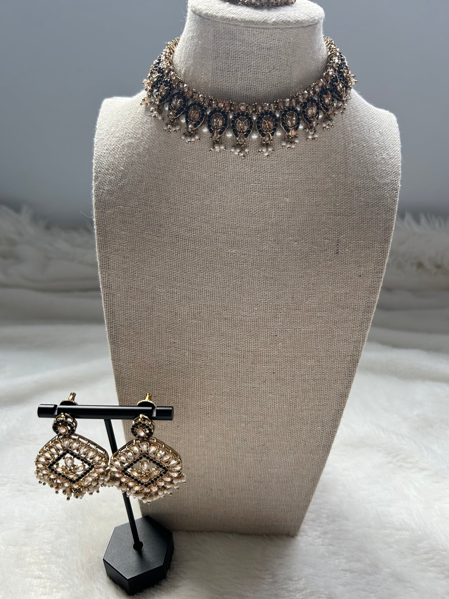 Black Pakistani Inspired Choker Set