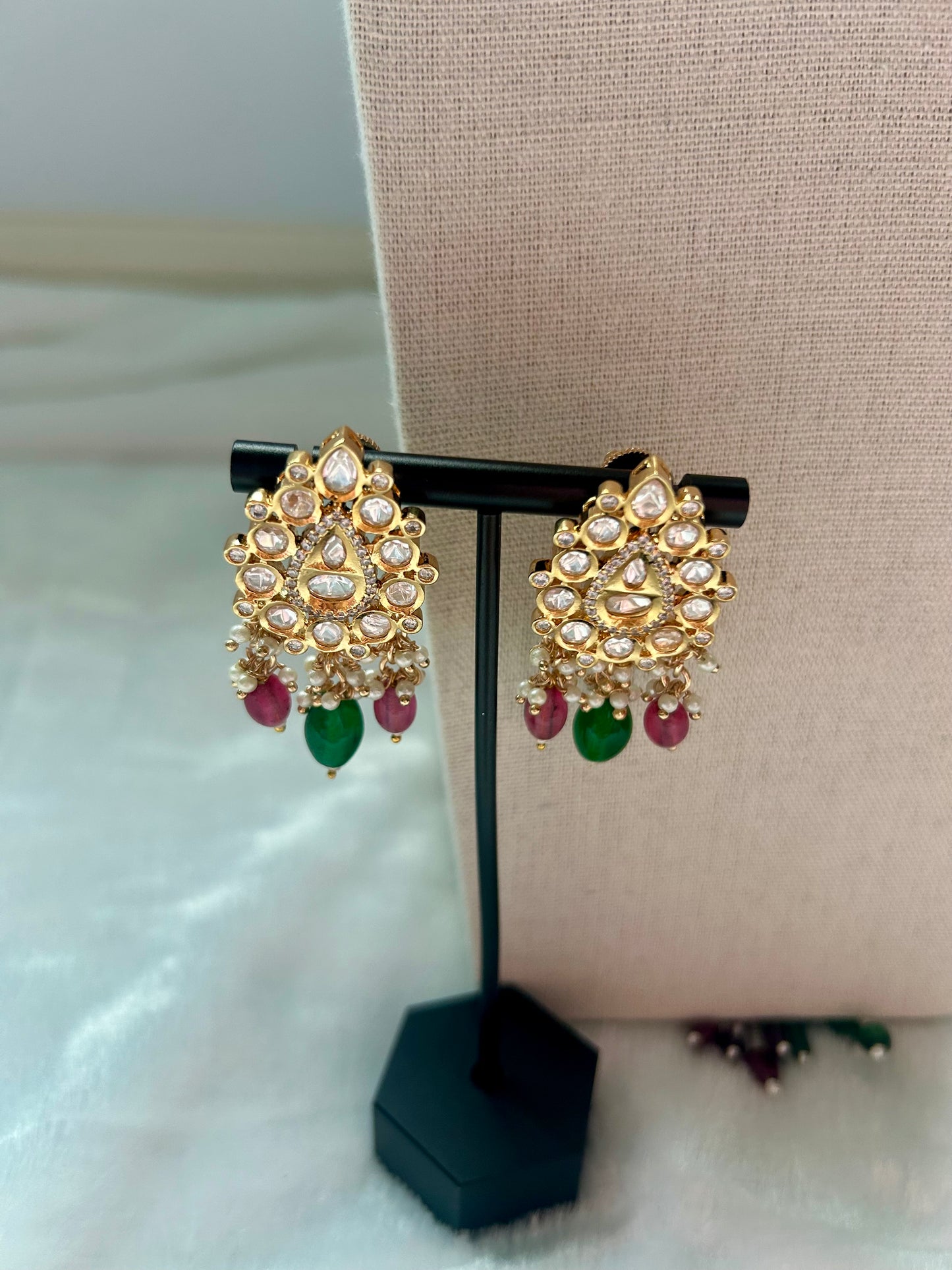 Emerald Green & Pink Tyaani Choker Set