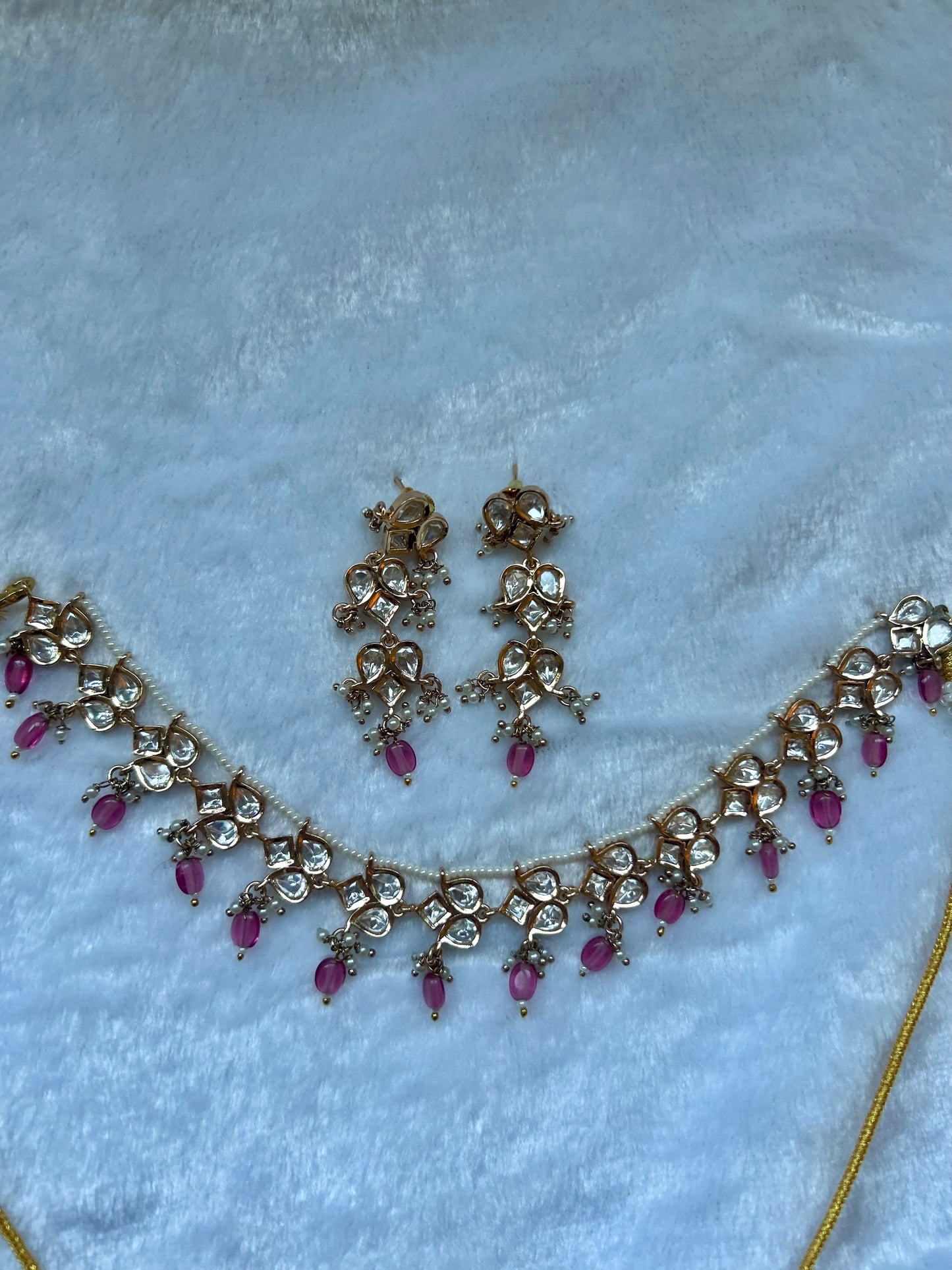Dark Pink Tyaani Kundan Choker Set