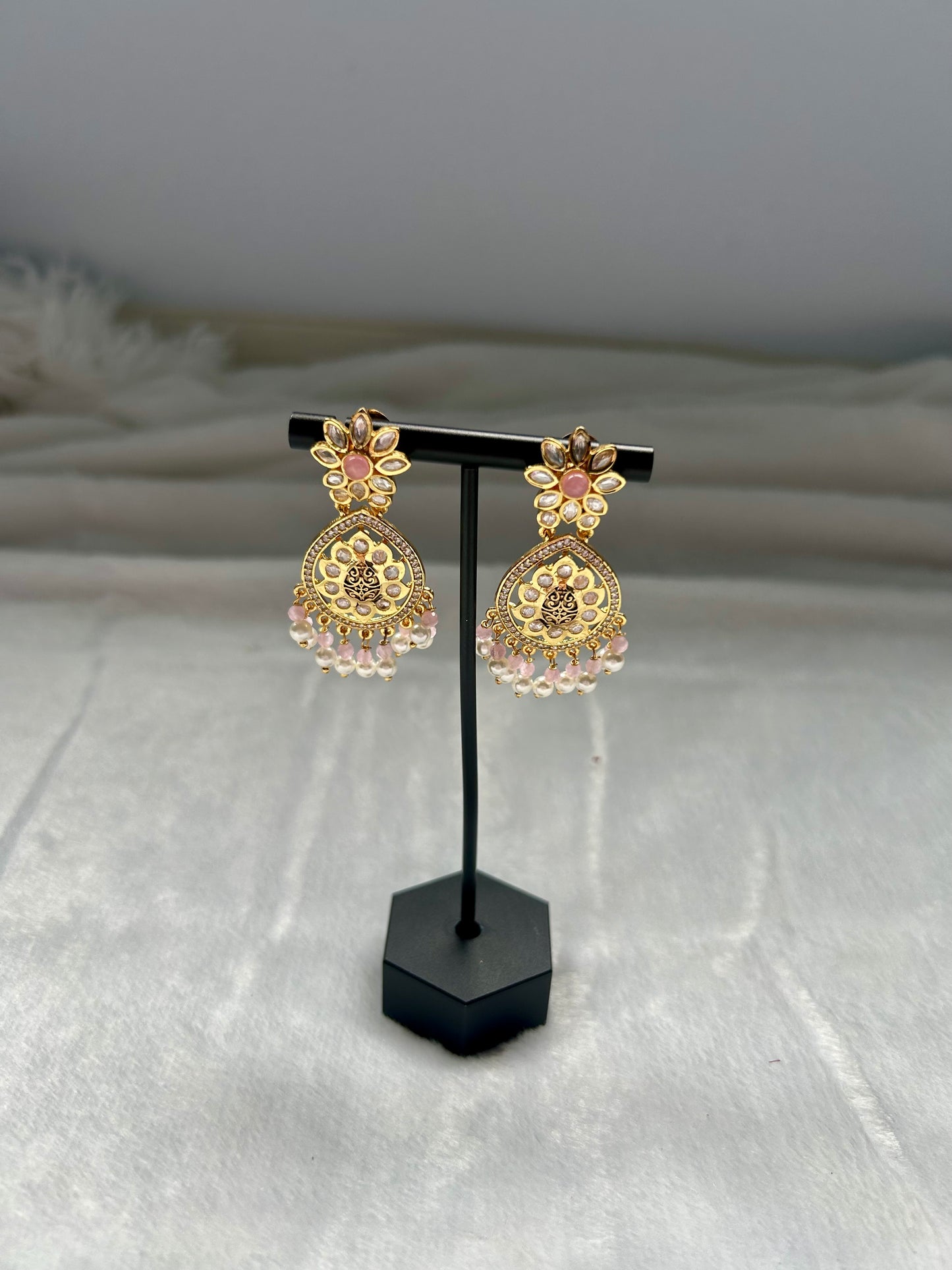 Pink Gold Crafted Earrings