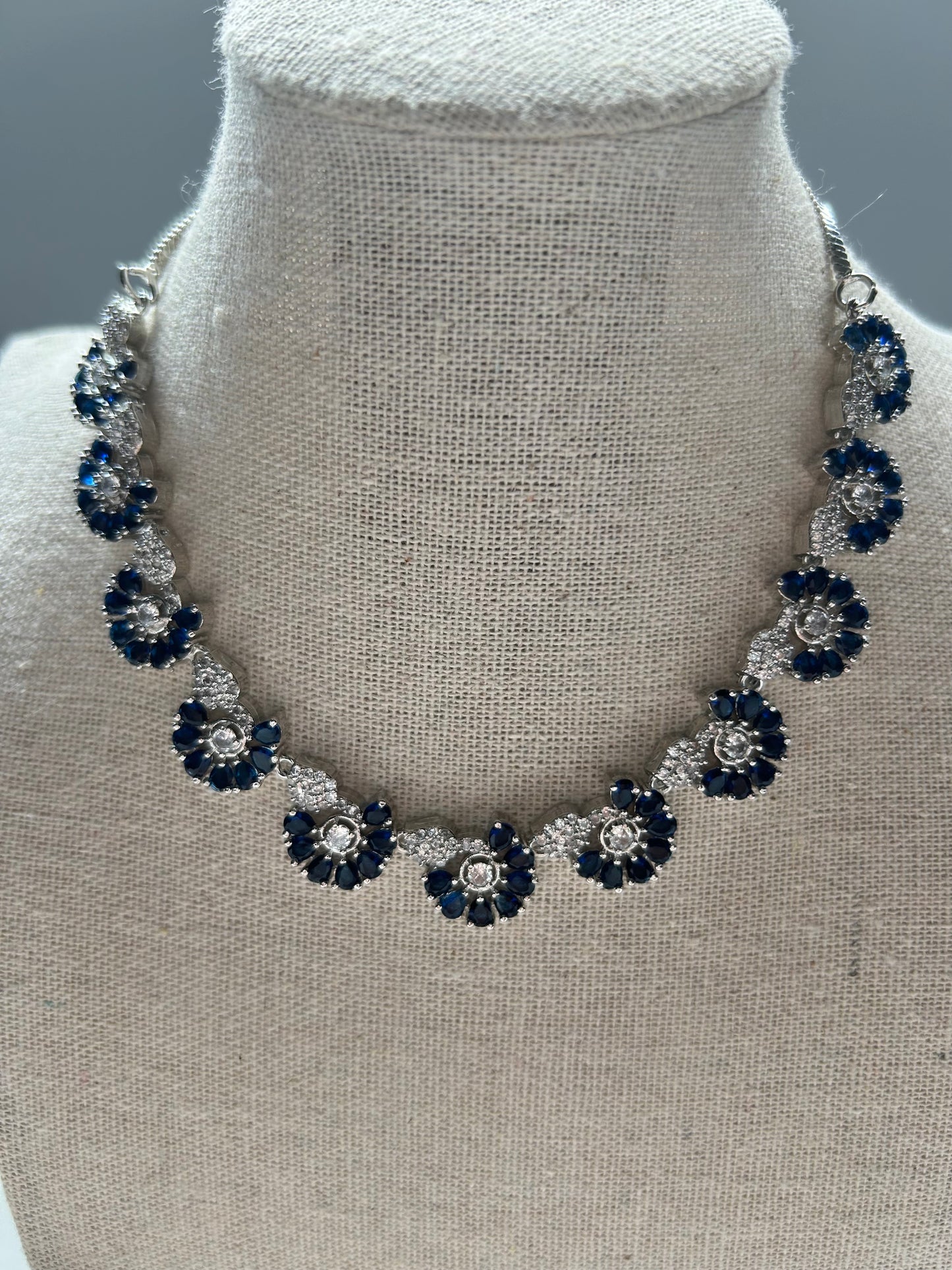 Dark Blue CZ Choker Set