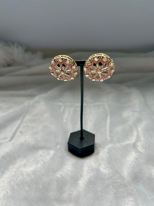 Light Pink Polki Studs