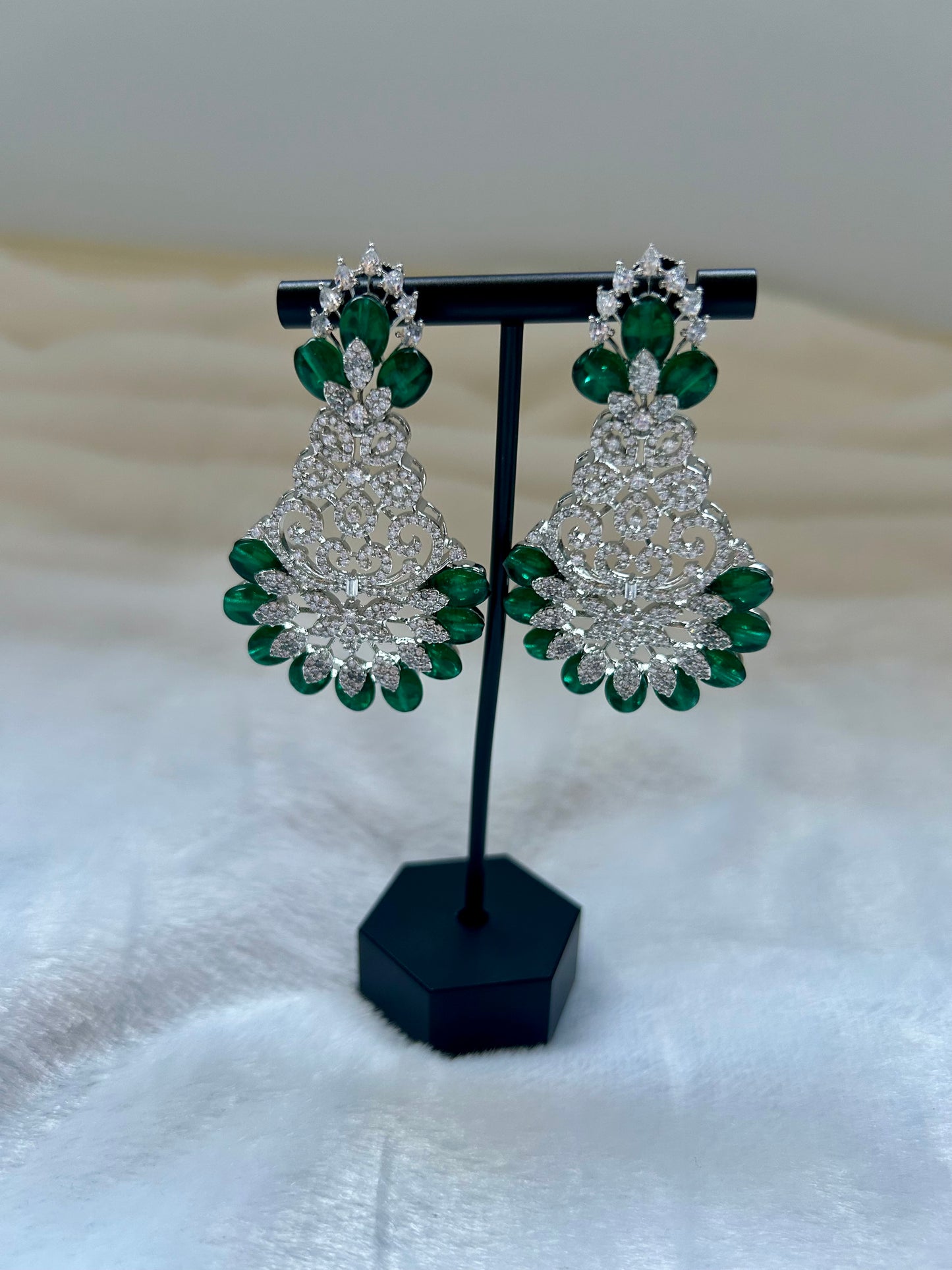 Emerald Green AD Earrings