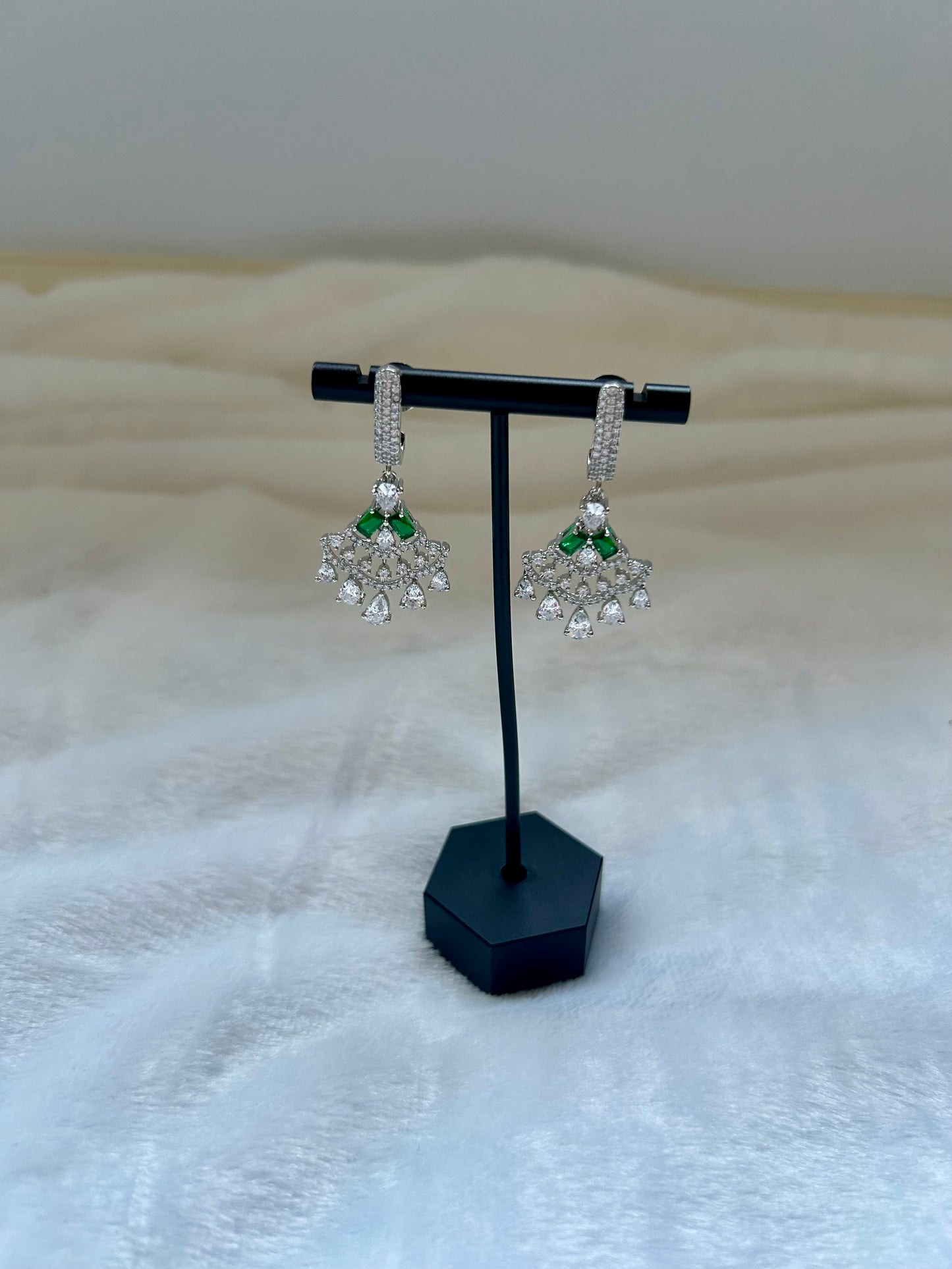 Emerald Green CZ Earrings