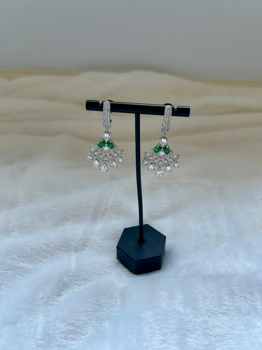 Emerald Green CZ Earrings